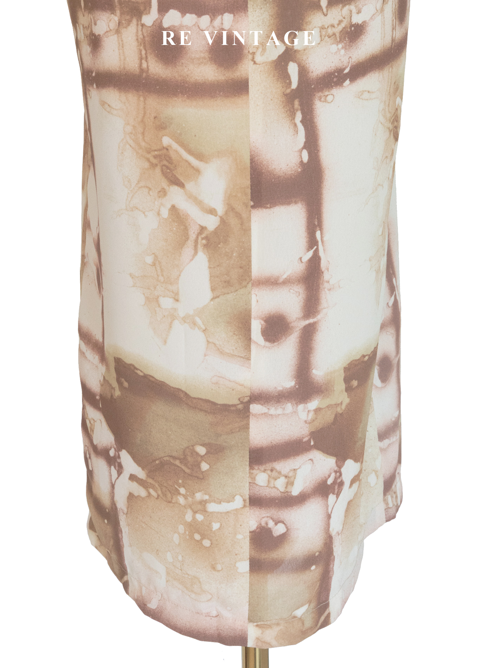 奶油咖啡暈染繞頸長洋裝14