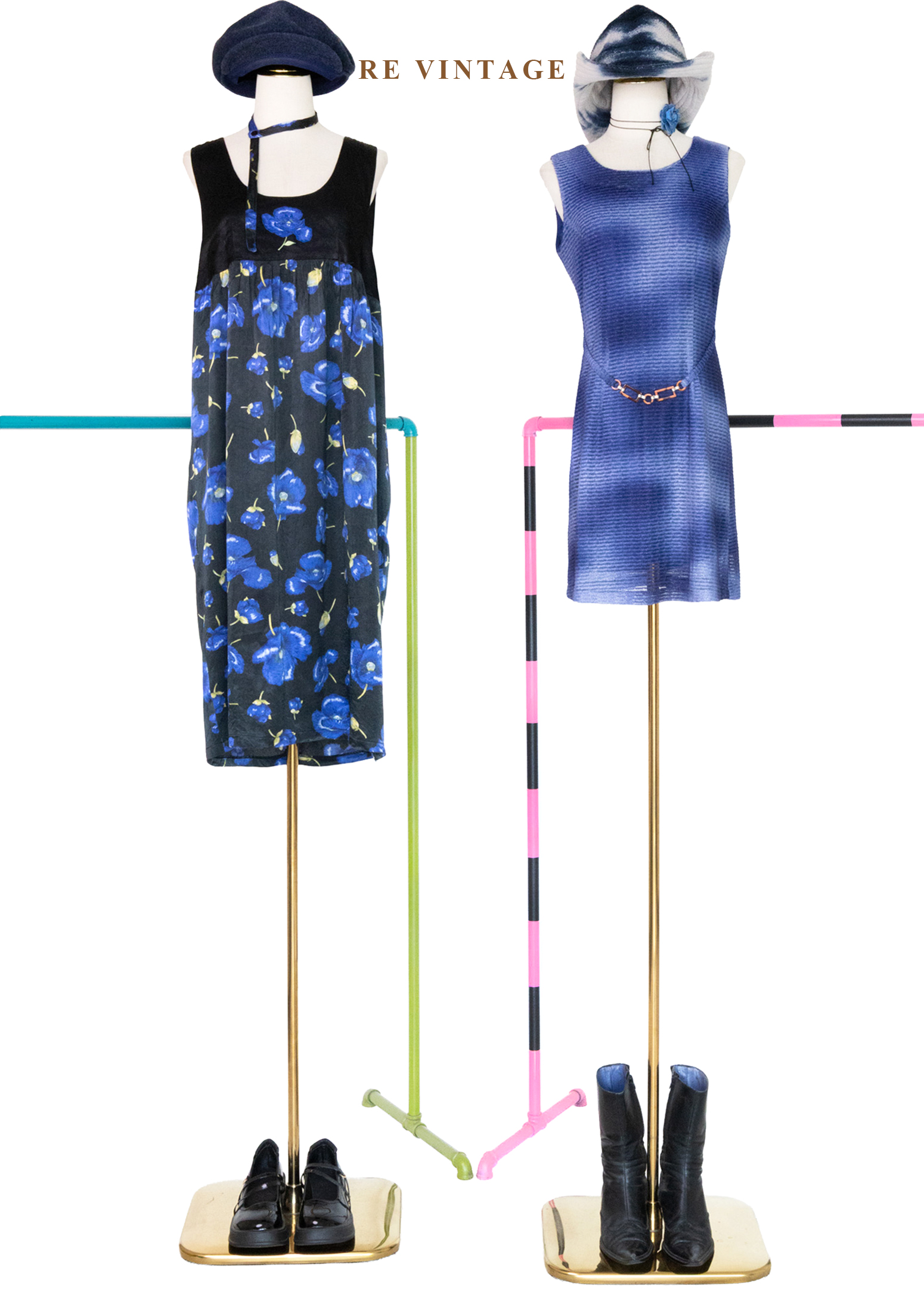 Blue Light in Motion 織紋藍染迷你洋裝2