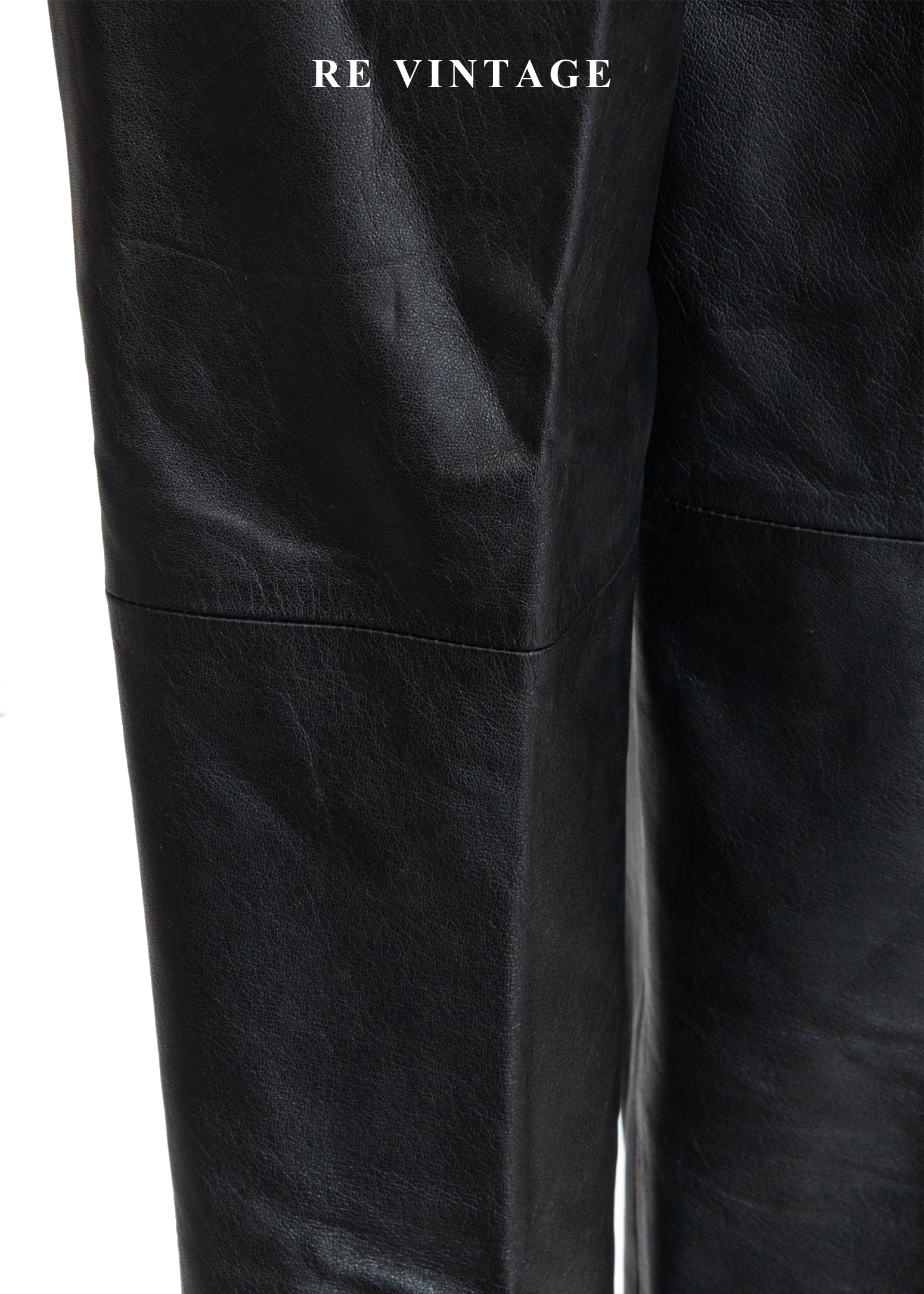 質感單品 - 中古紳士帥氣皮革長褲(27")11