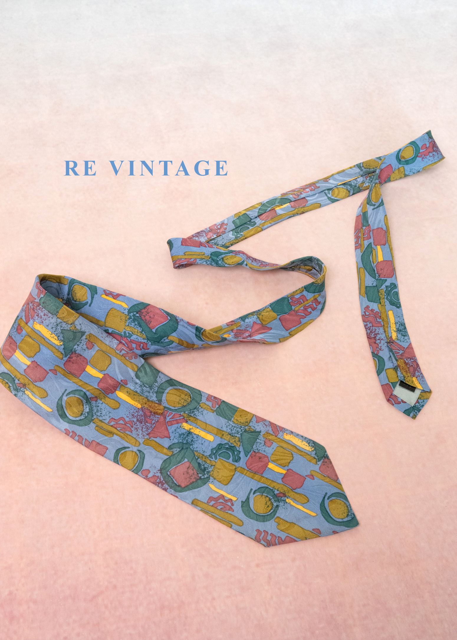 淺藍幾何塗鴉領帶8