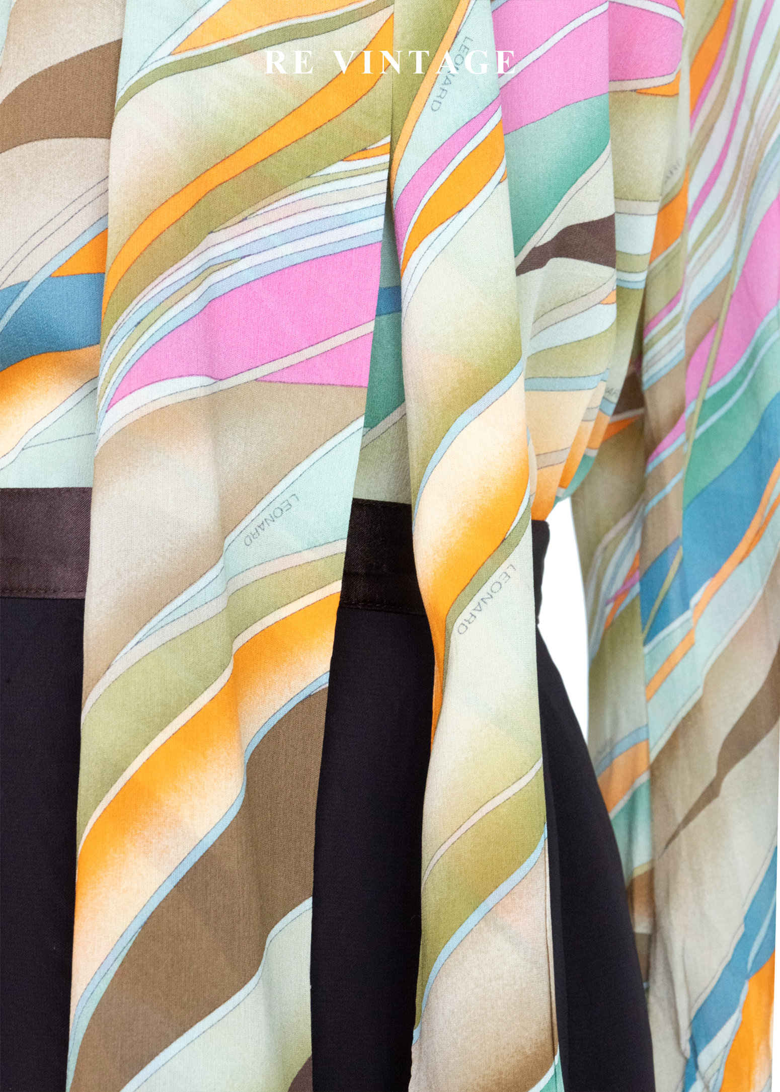 日本製 - 迷幻調色盤流動絲巾襯衫4