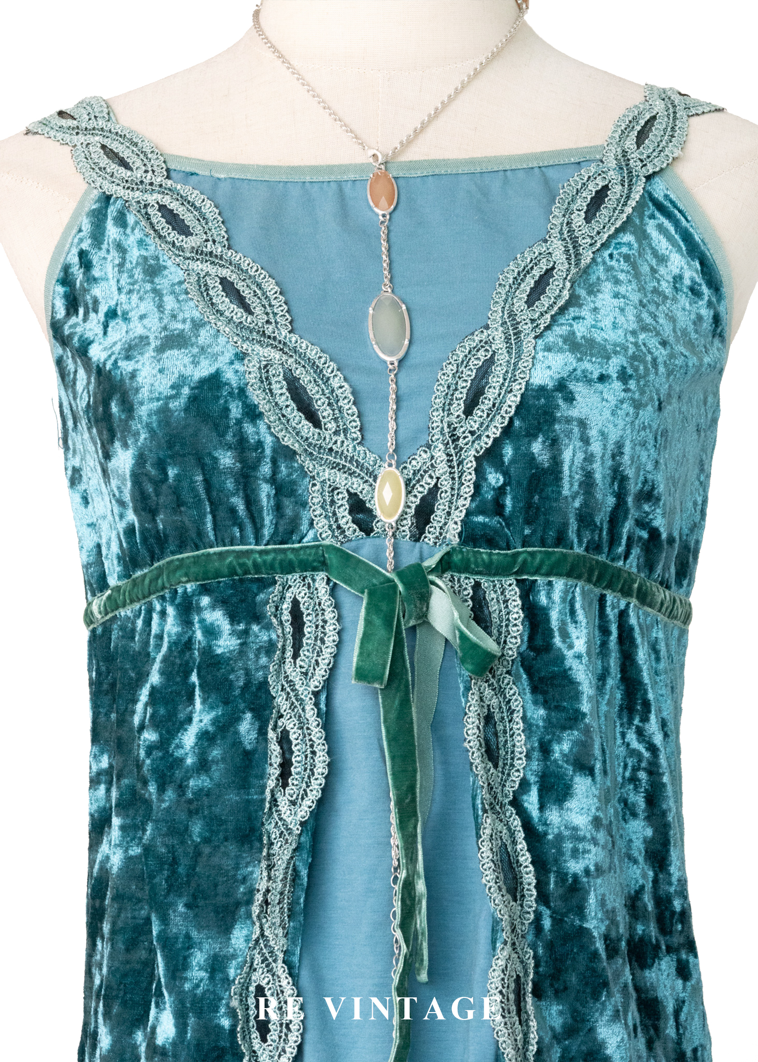 地中海晨曦 - 交錯肩帶絨布細肩帶背心3