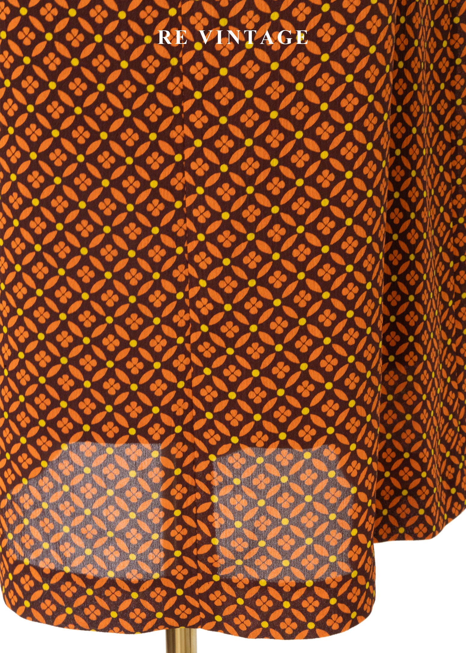 菱格小花奶酥派長裙(25")10