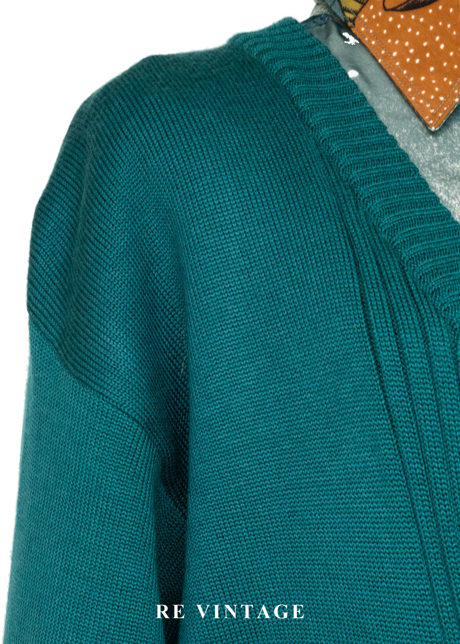 雙排雕花金釦暖綠色針織外套6