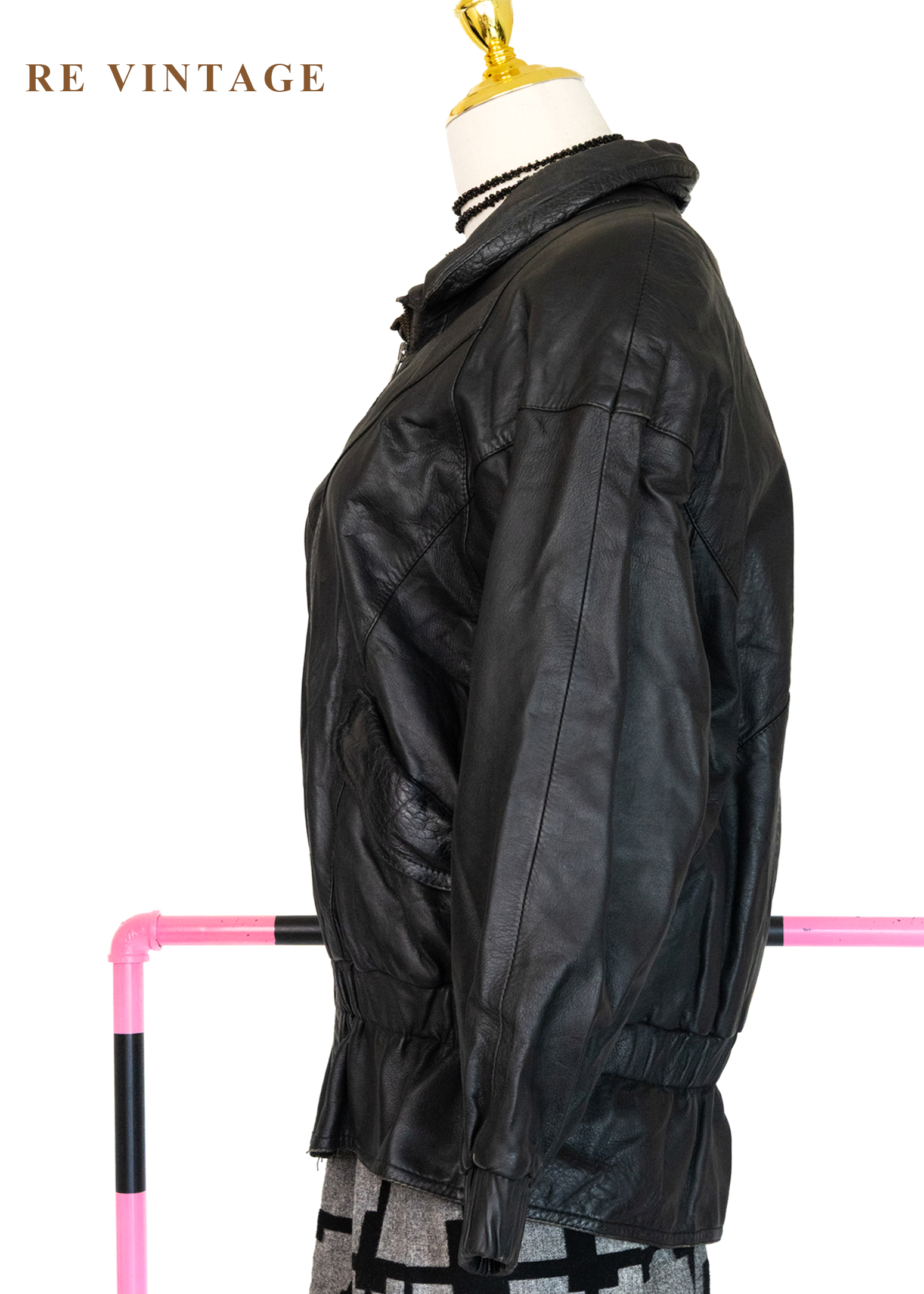 必備單品 - 率性廓形束腰皮外套10