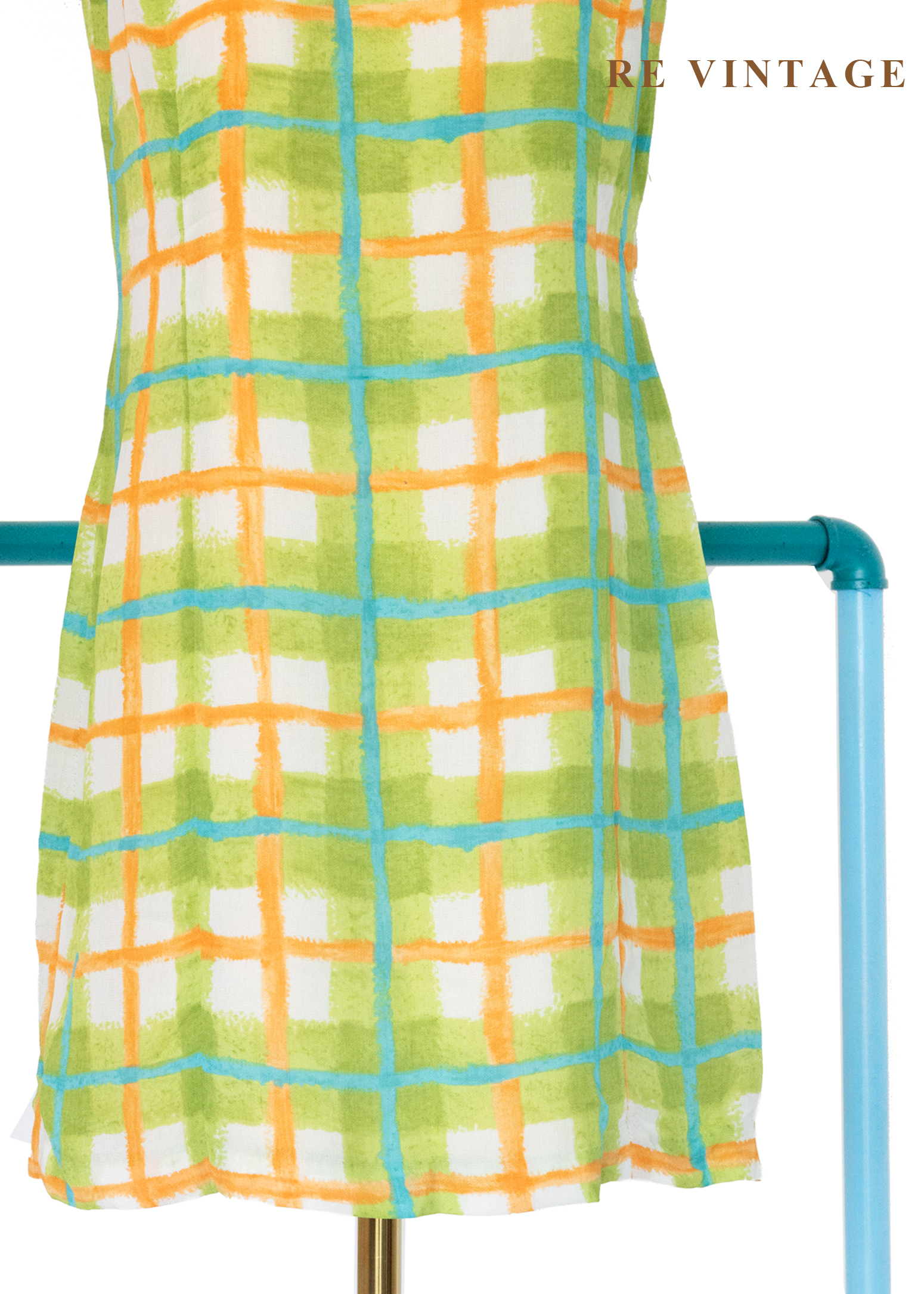 夏日維他命 - 手繪格紋洋裝4