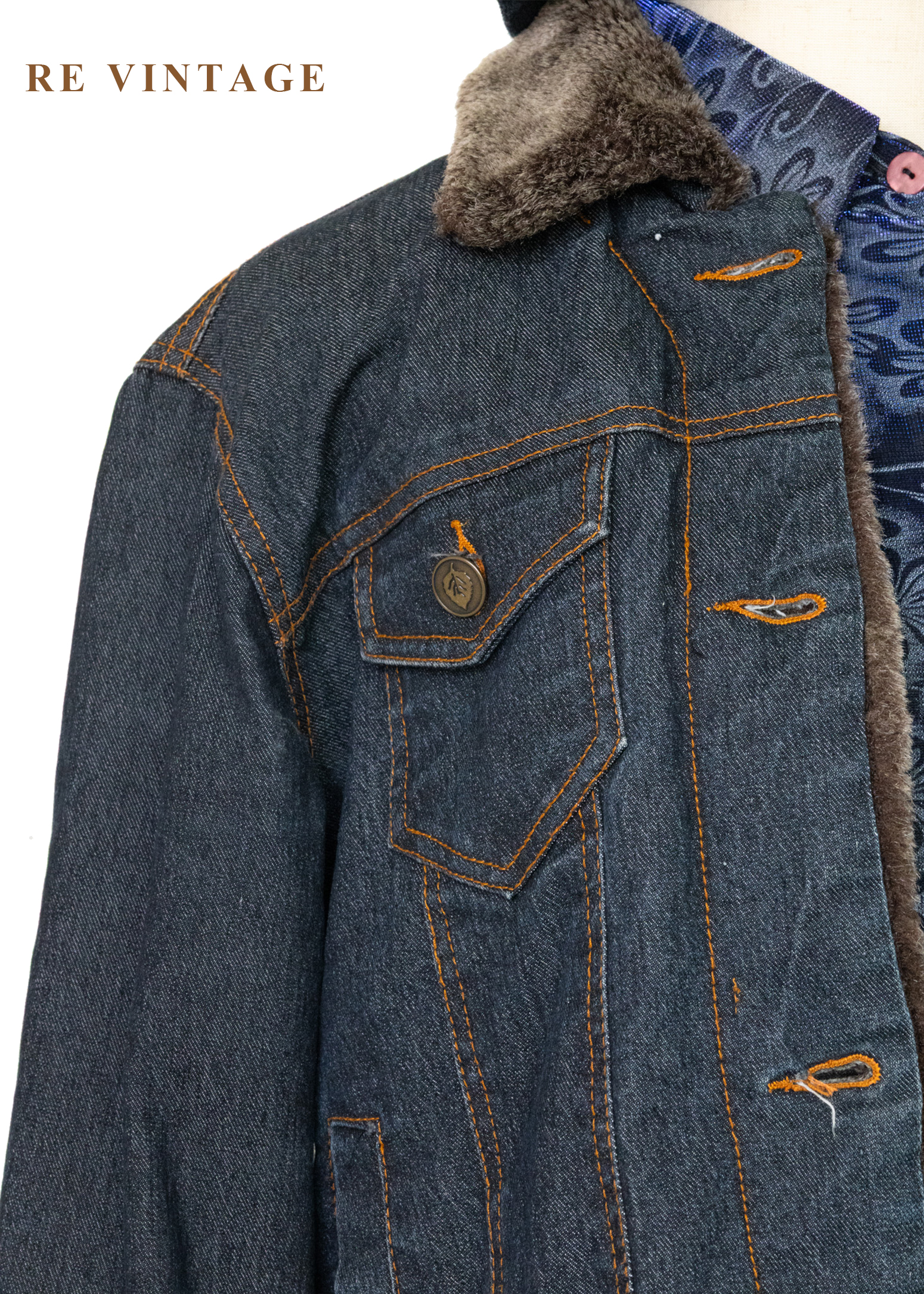 靈魂藍調深棕毛領牛仔外套5