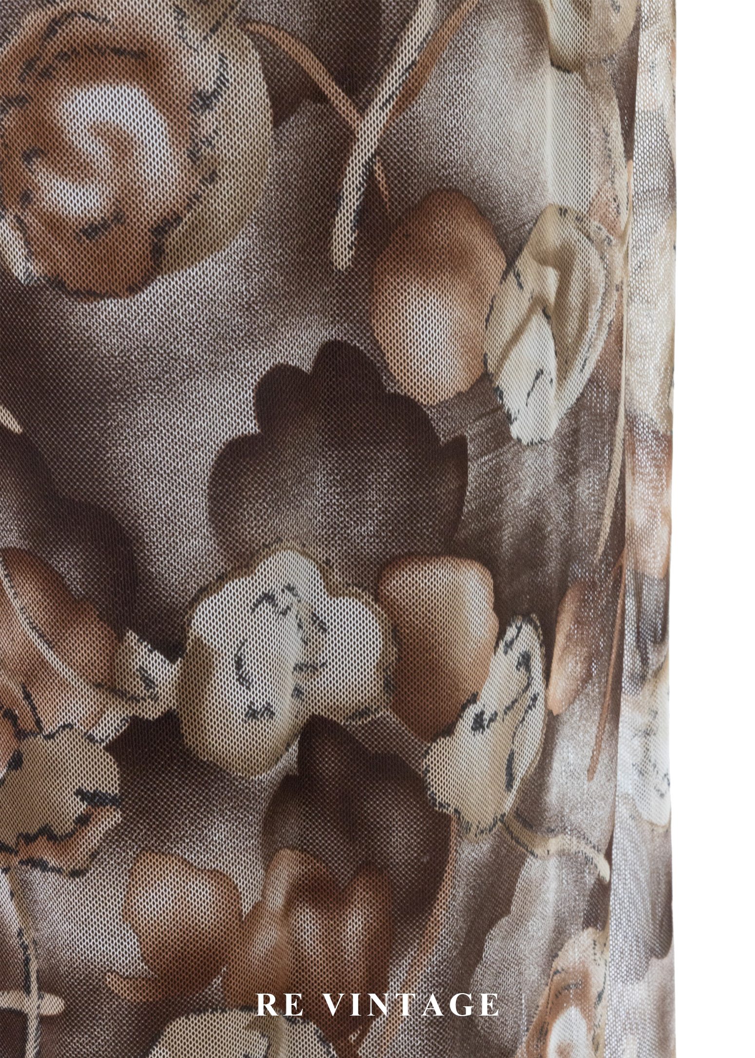 底片裡的暖棕花朵網紗長洋裝14