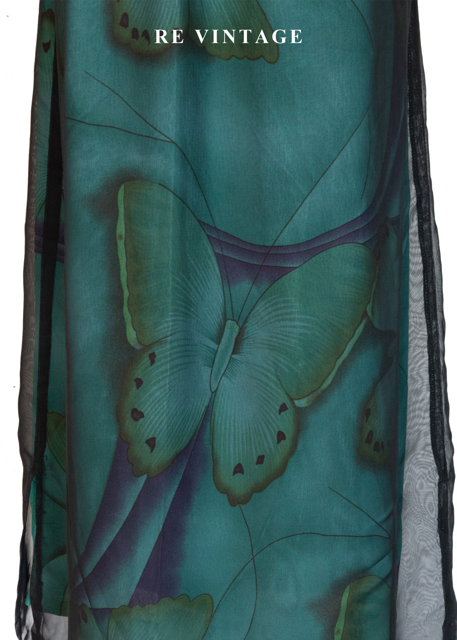 幻境破繭孔雀綠黑紗長裙(28-35")8