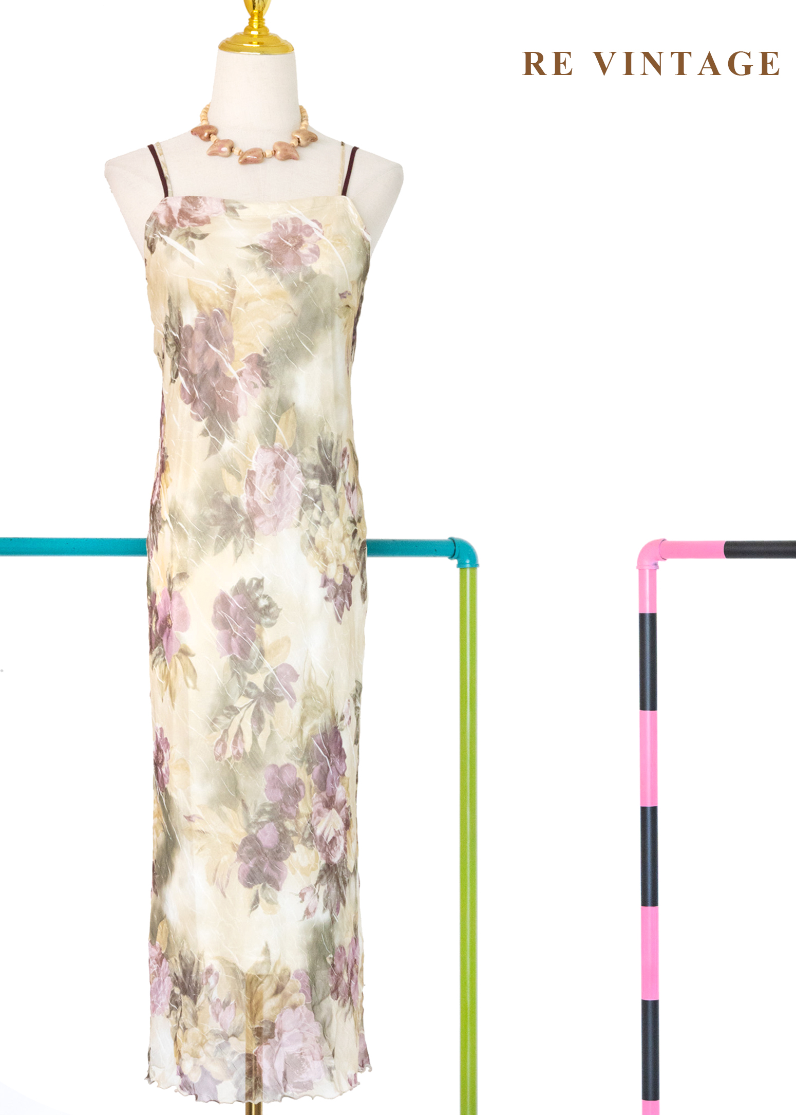  午後花香書影柔光細肩帶洋裝