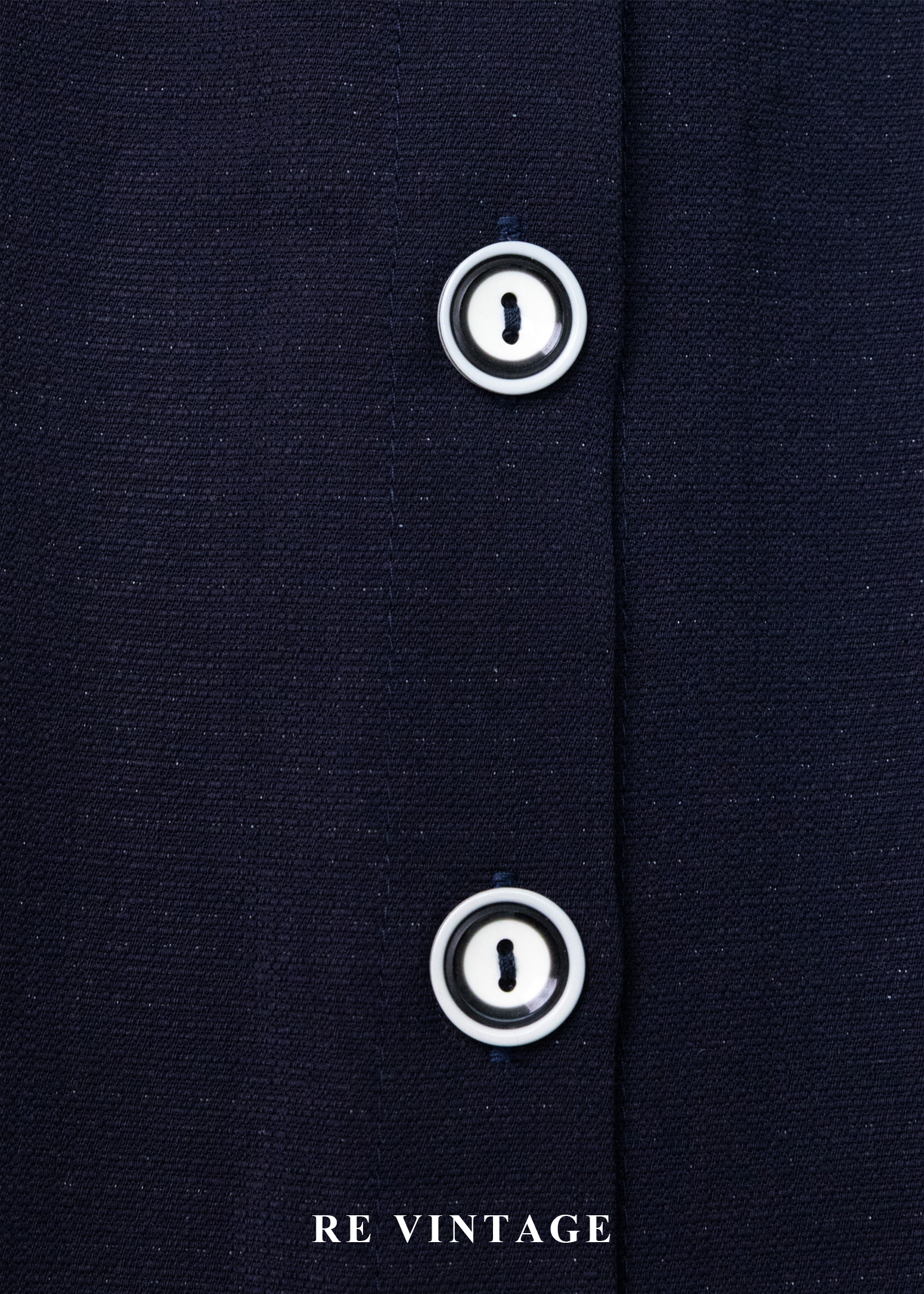 質感單品 - 黑白釦高腰藍裙(24")6