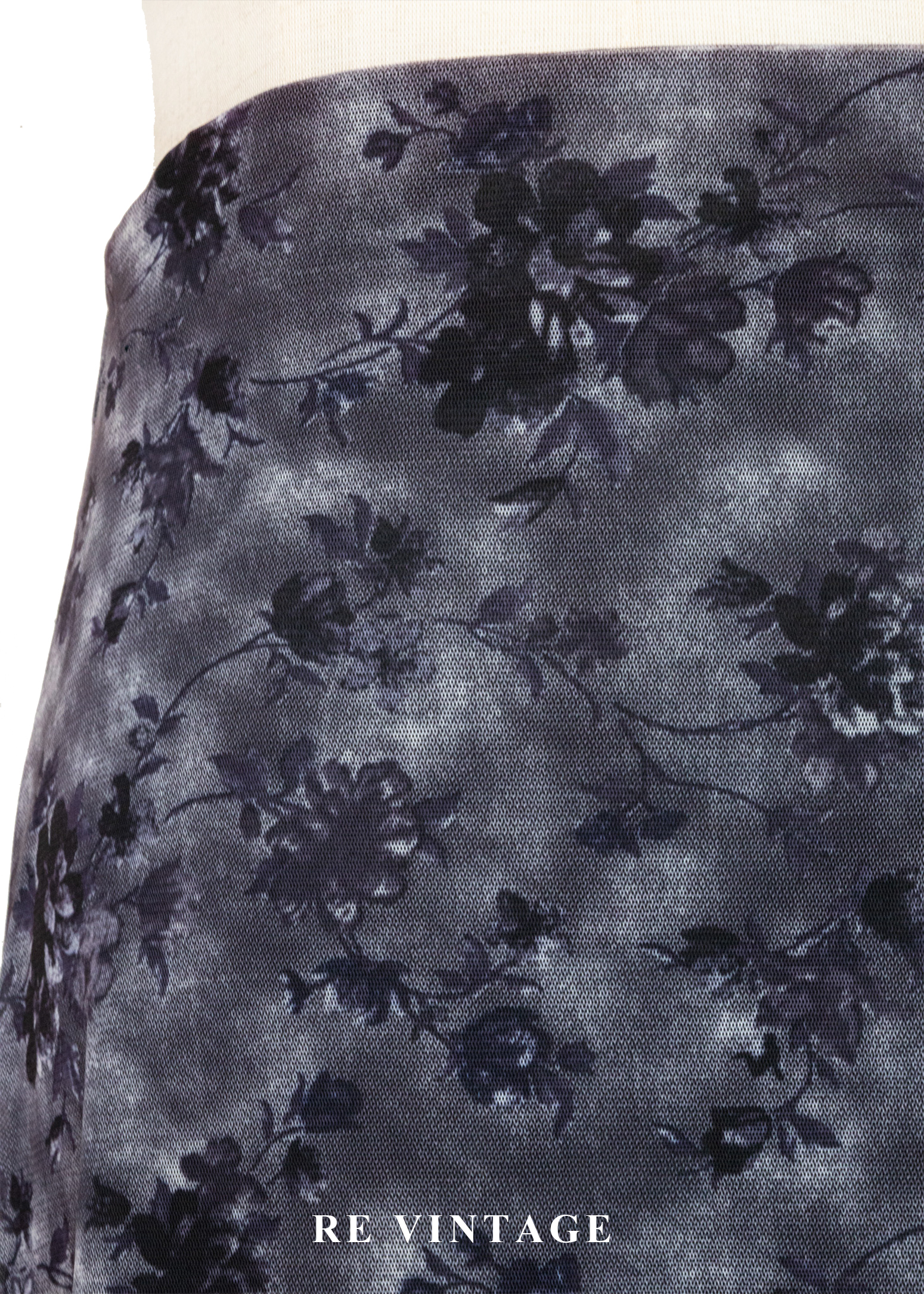 霧藍花朵網紗長裙(25-30")5