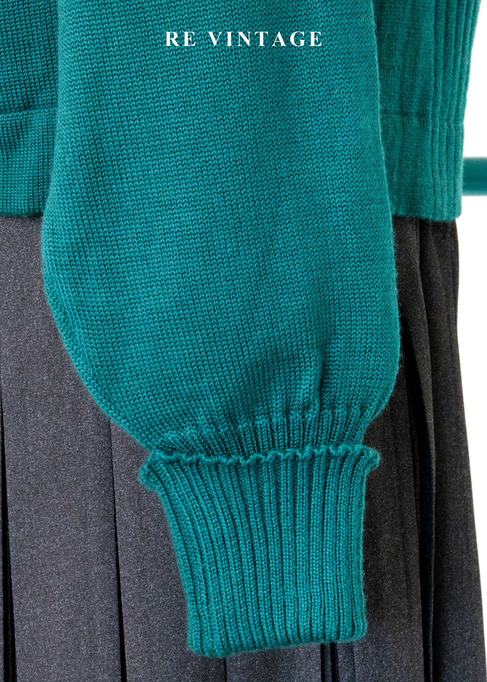 雙排雕花金釦暖綠色針織外套9