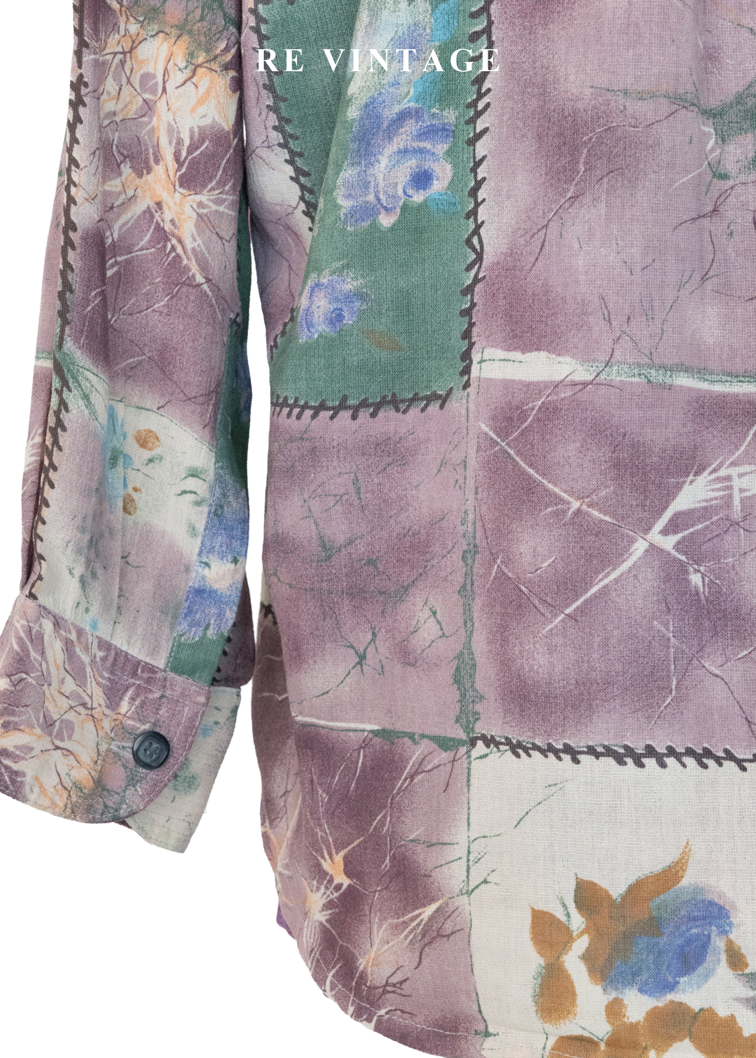 霧紫色拼貼詩襯衫12