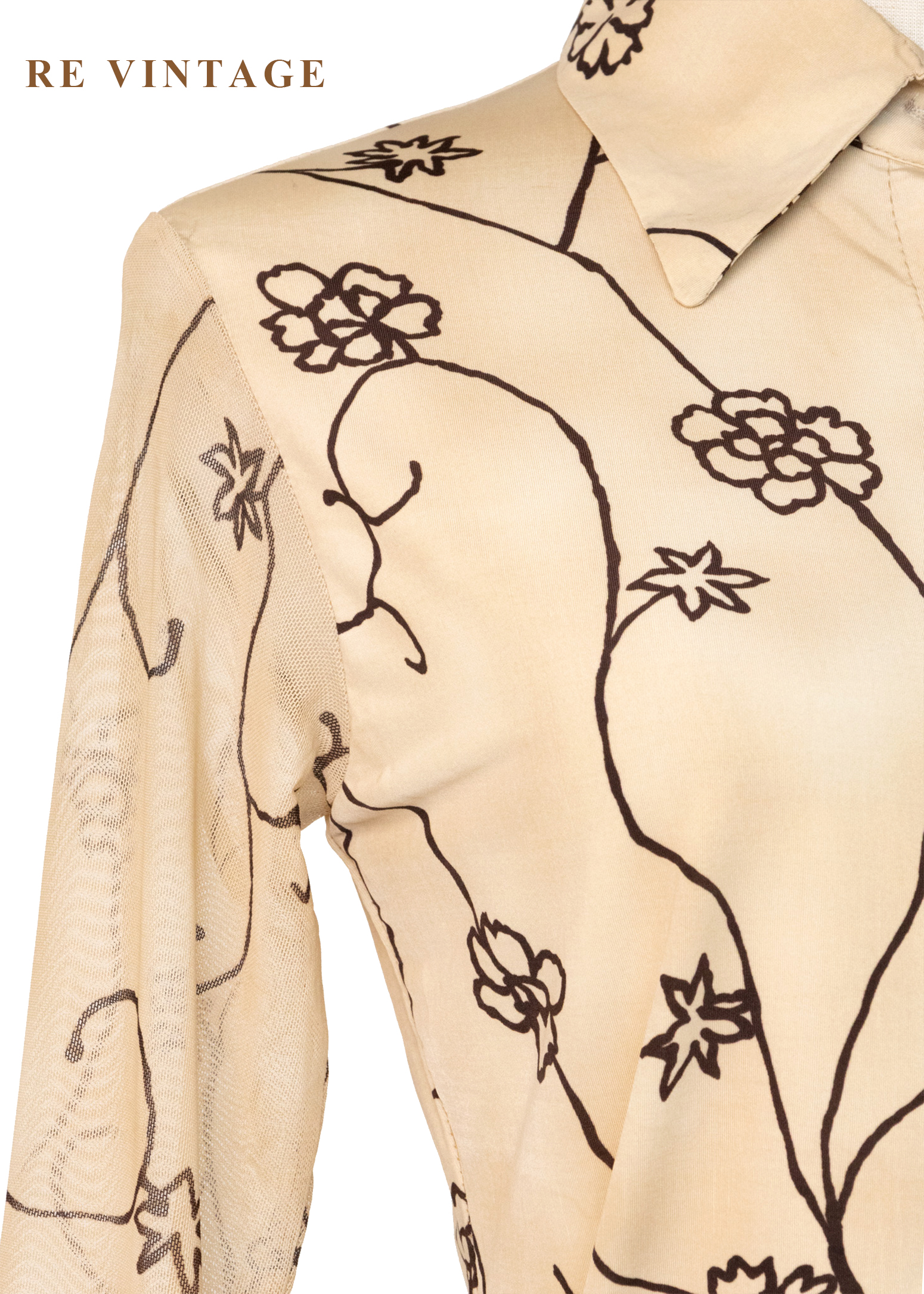 奶油霧光花筆觸上衣4