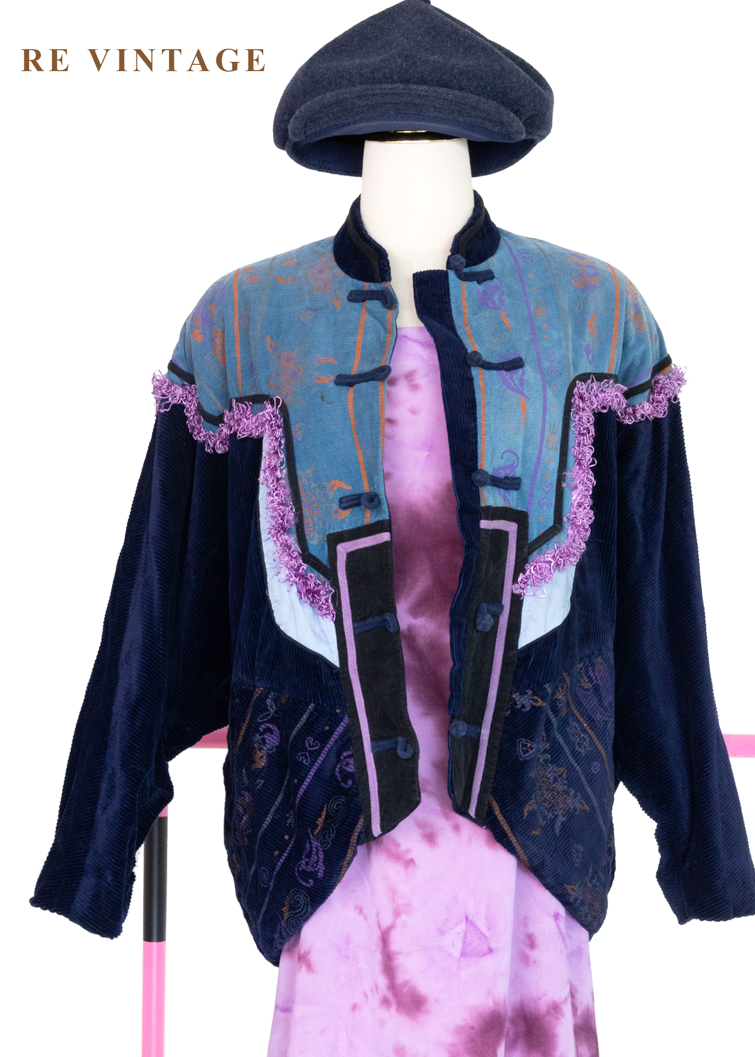 深藍薰紫異國夢境外套
