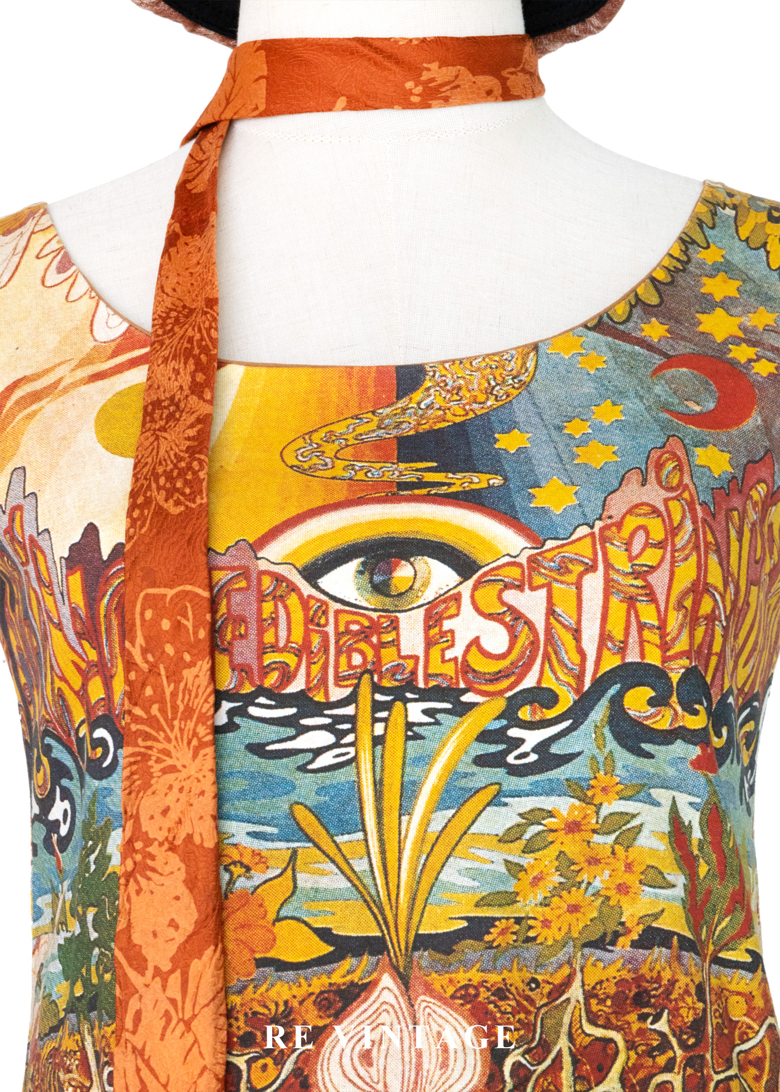 神秘凝視迷幻畫布短版背心4