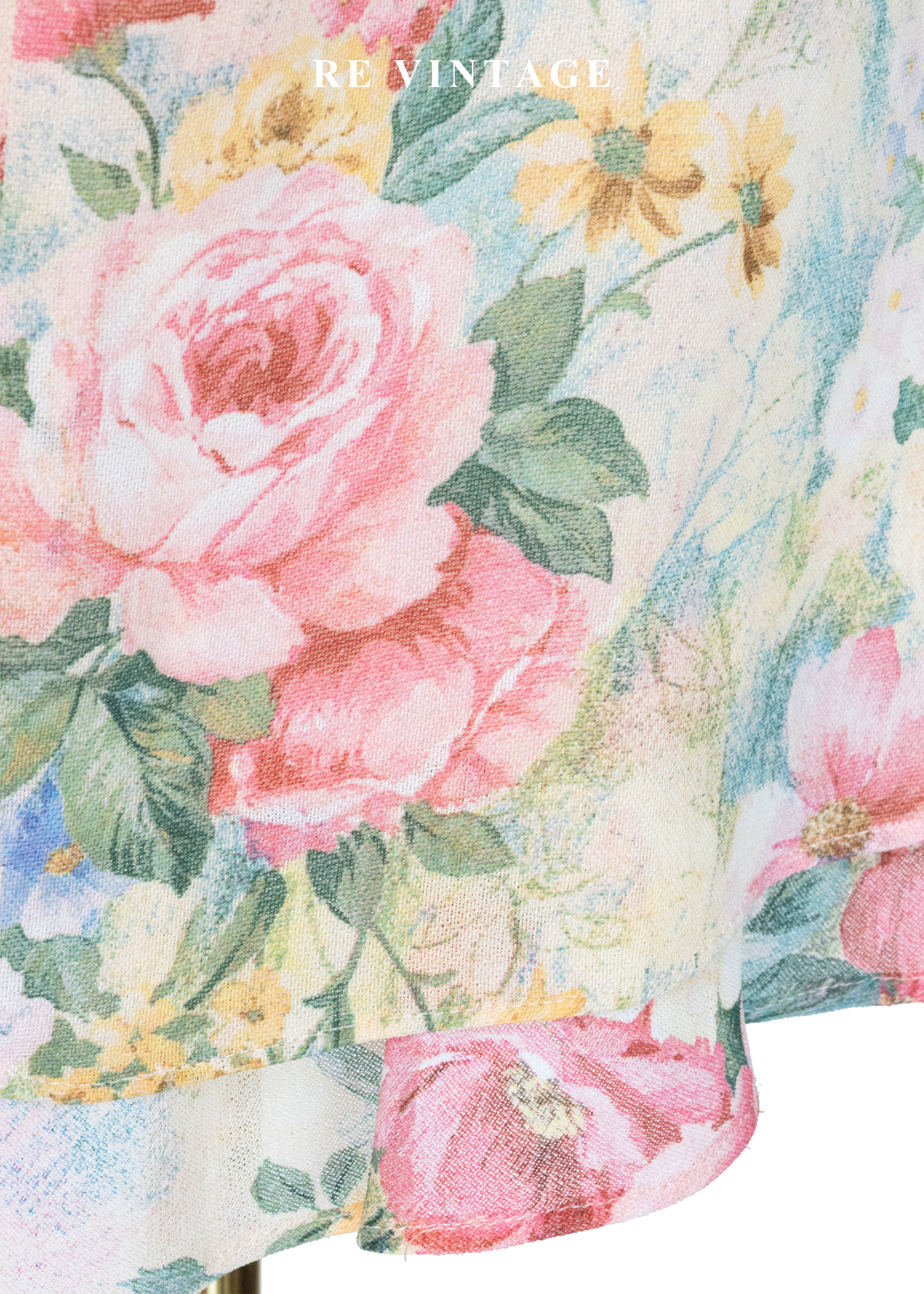 淡彩油畫大花卉洋裝15