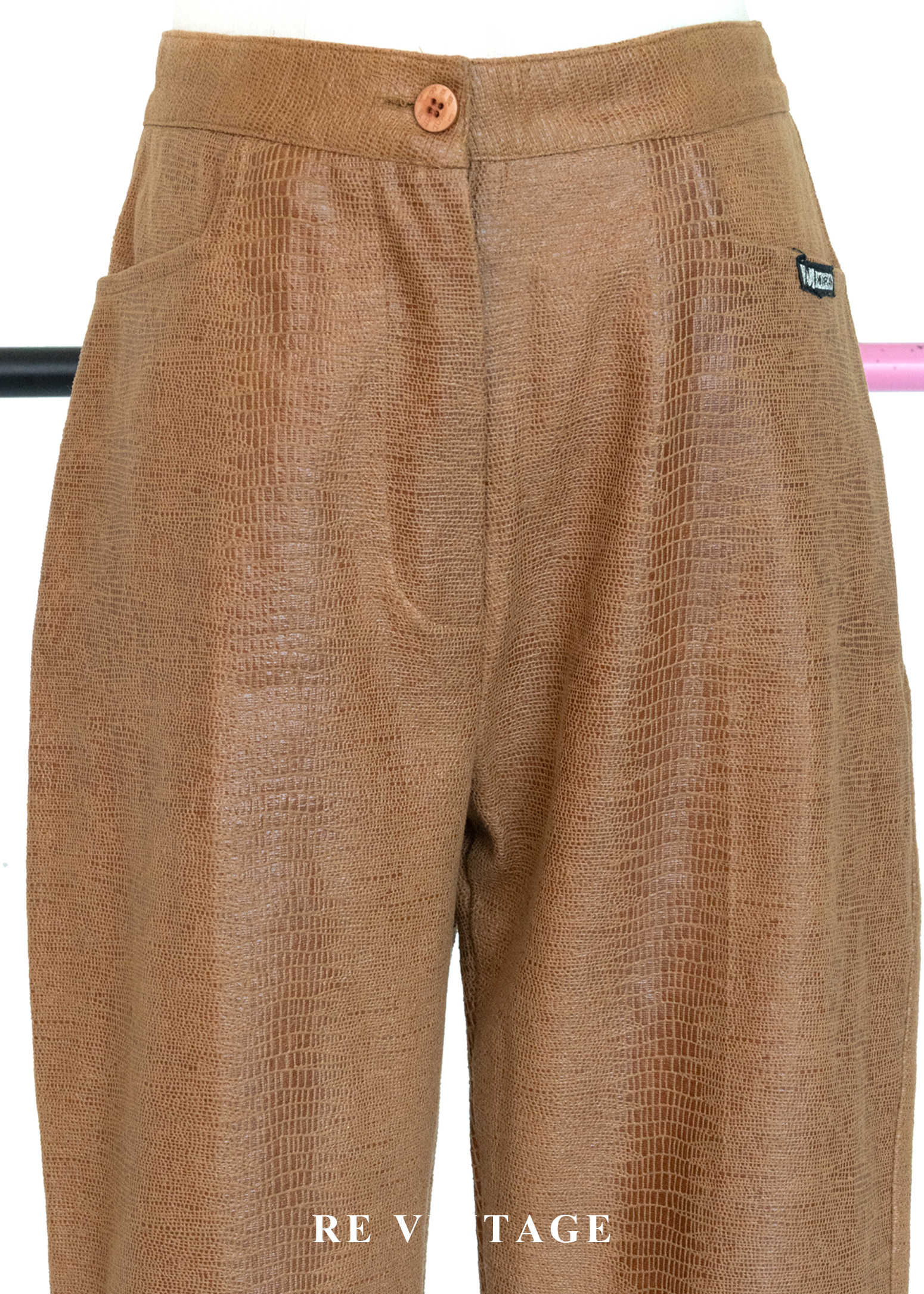 曠野的餘暉仿蛇紋壓紋長褲(~26")3