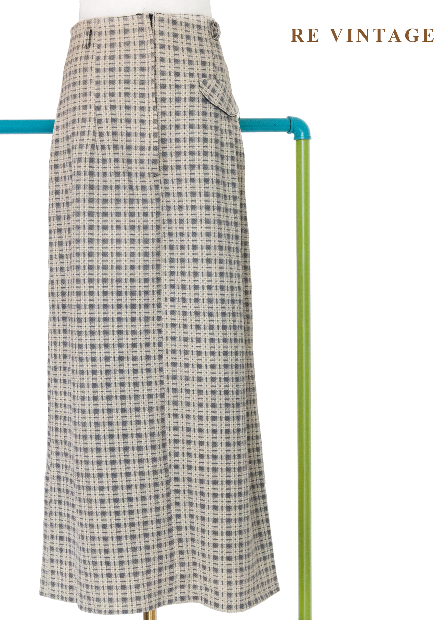 質感單品 - 漫步時光英倫經典細格紋長裙(28")6