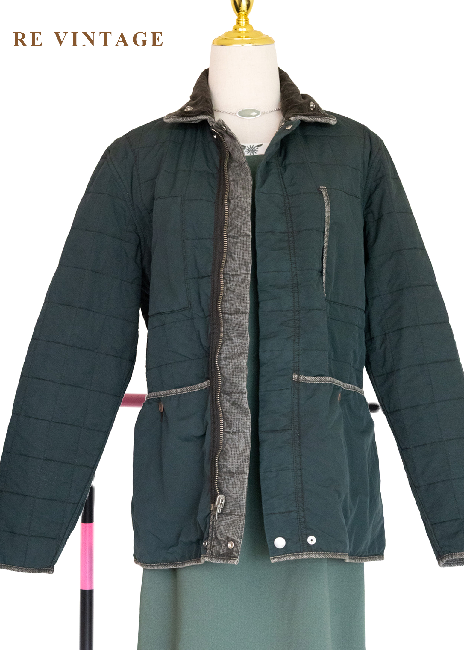 重磅水洗迷幻格紋硬挺夾克14