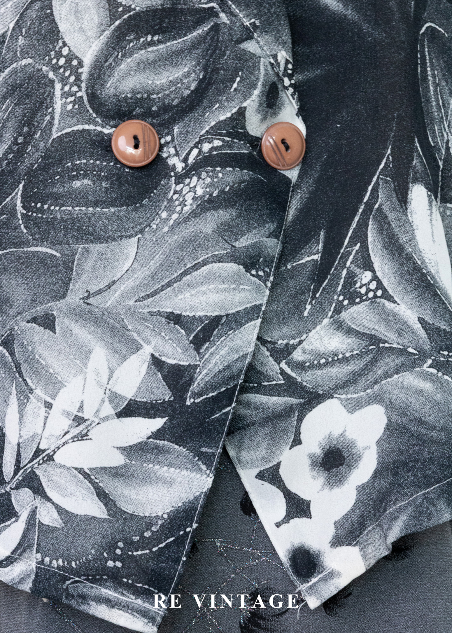 復古底片裡的花朵雙排釦背心4