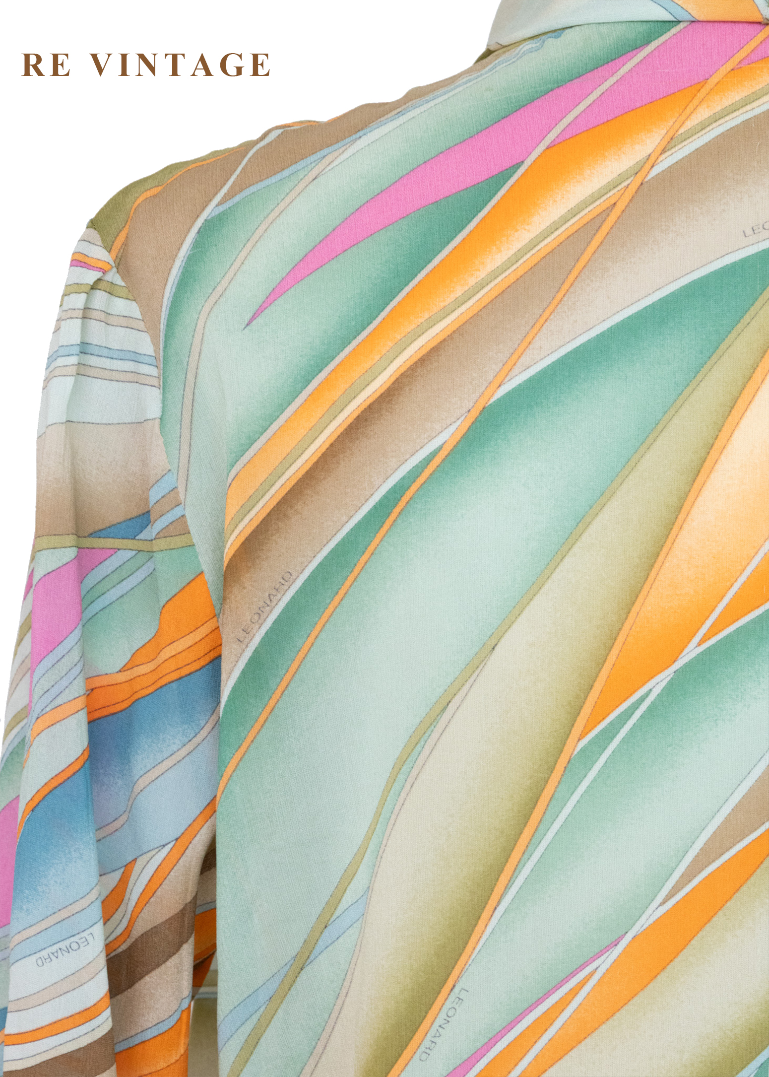 日本製 - 迷幻調色盤流動絲巾襯衫11