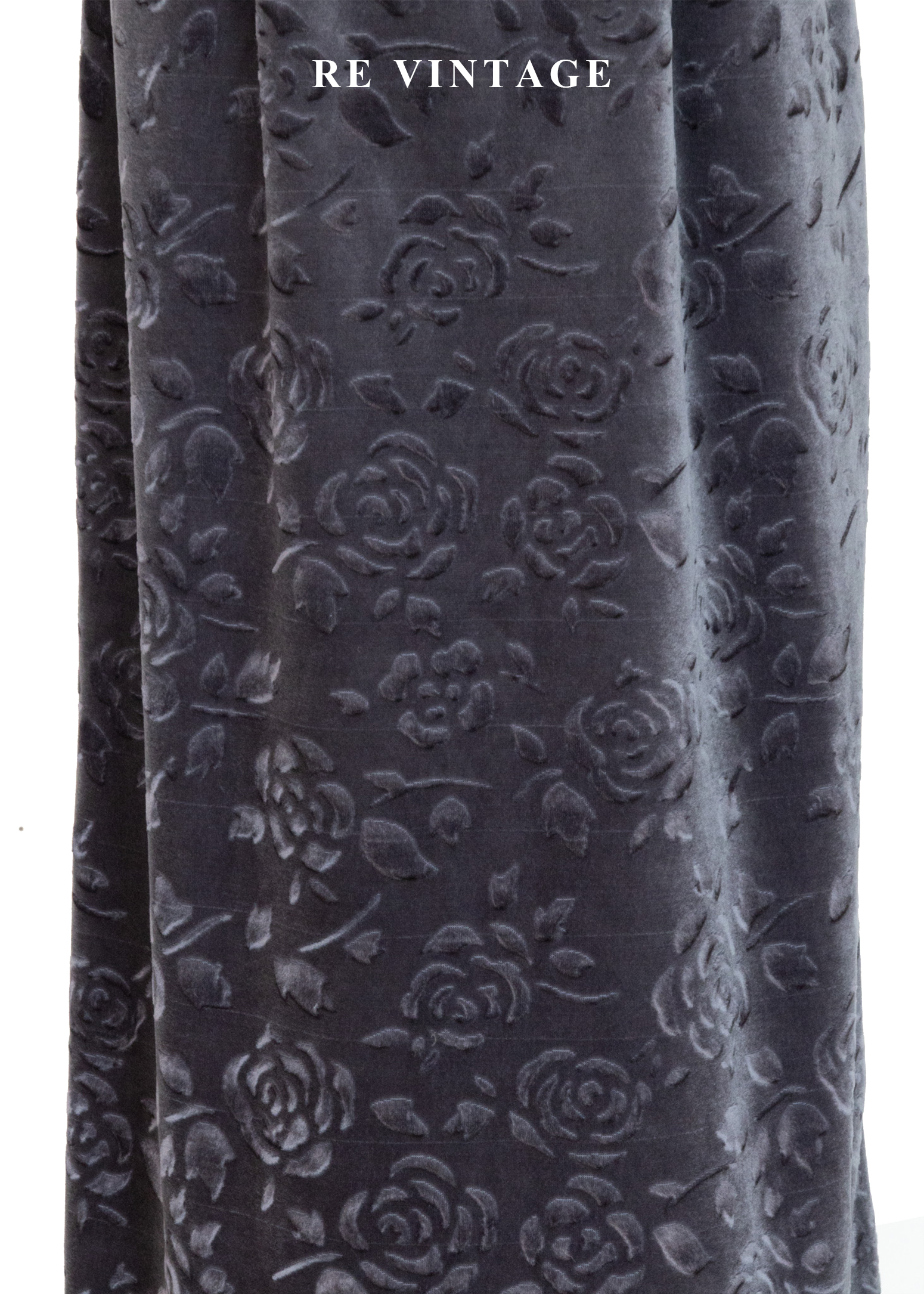 暮色中の壓印玫瑰絨布長裙(24-26")4