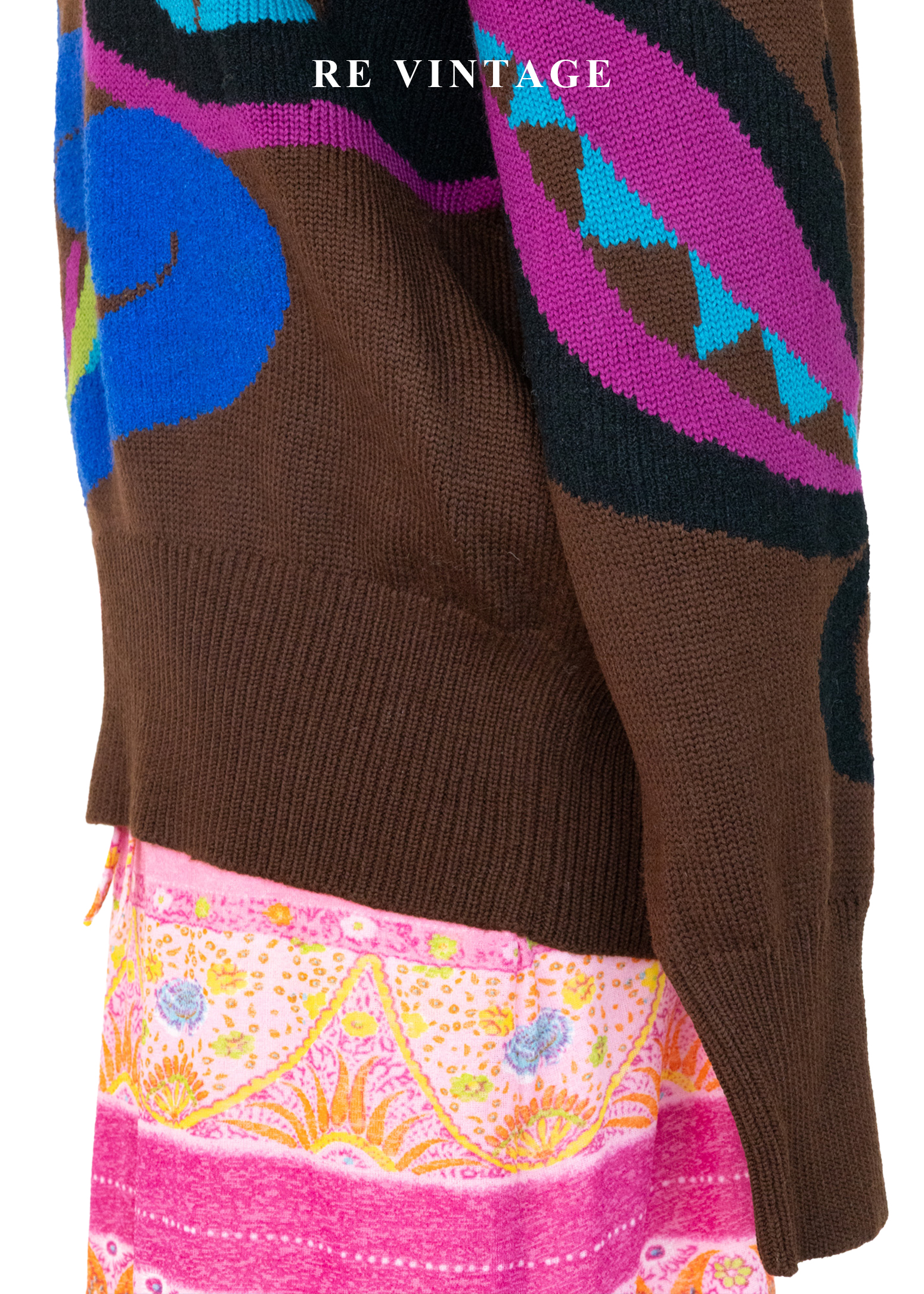 摩登普普抽象圖騰牛奶棕針織毛衣9