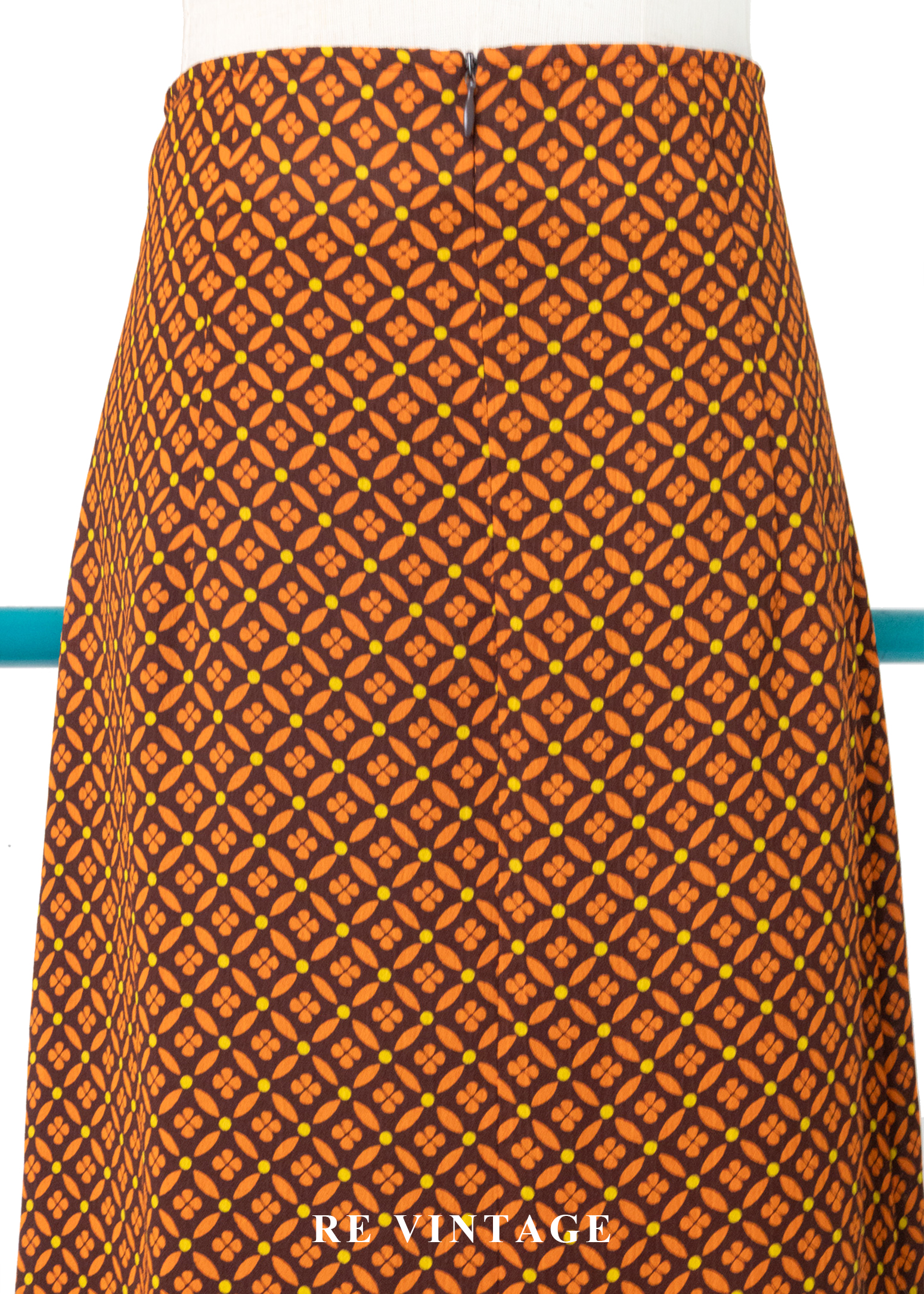 菱格小花奶酥派長裙(25")9