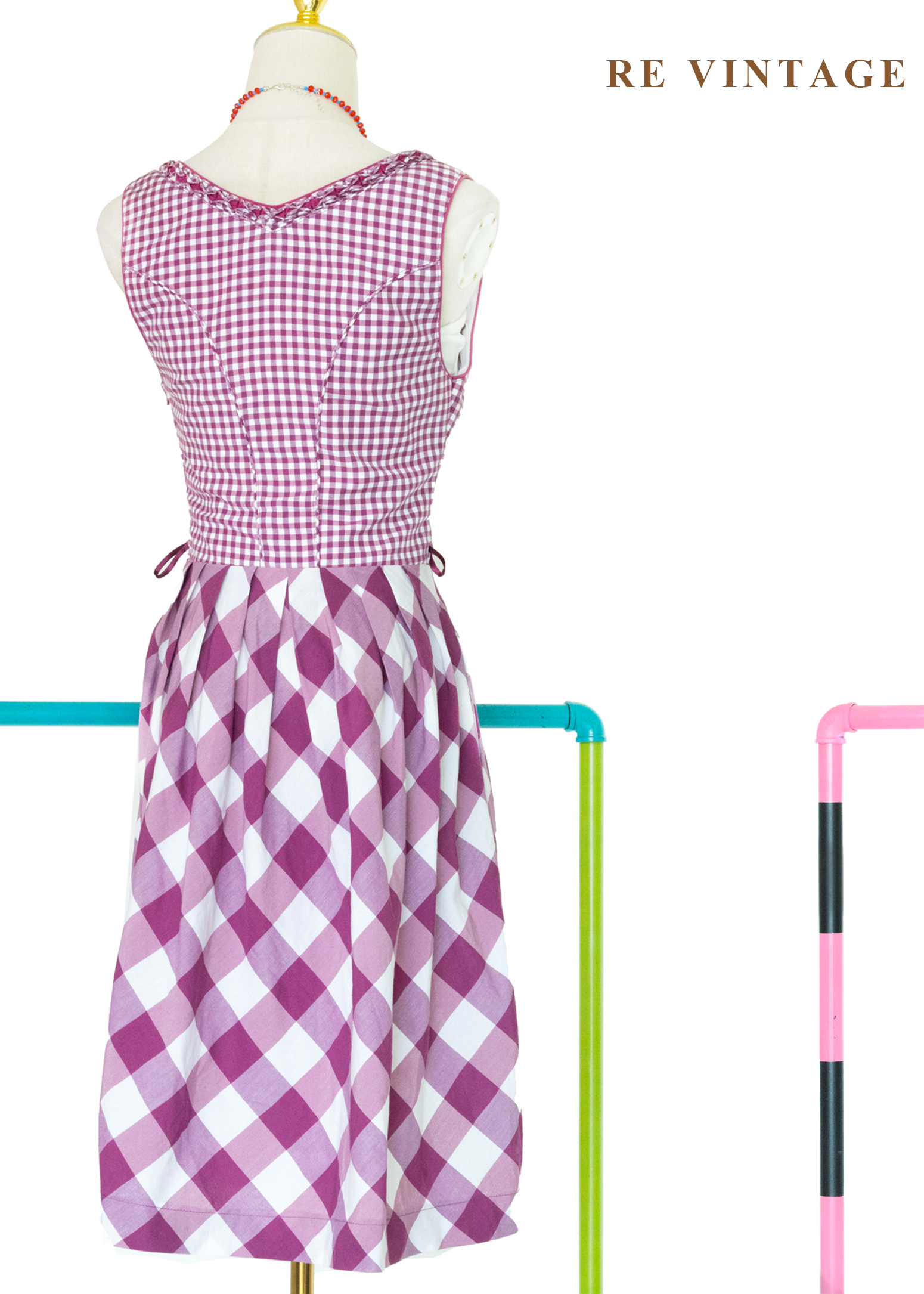 『歐洲寶物』阿爾卑斯山的少女 - 紫紅格紋德式巴伐利亞古典洋裝11