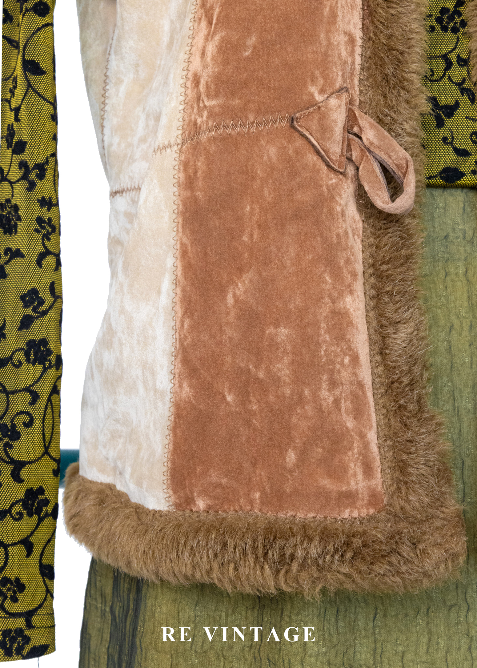 Caramel Field 焦糖色毛絨交錯背心4