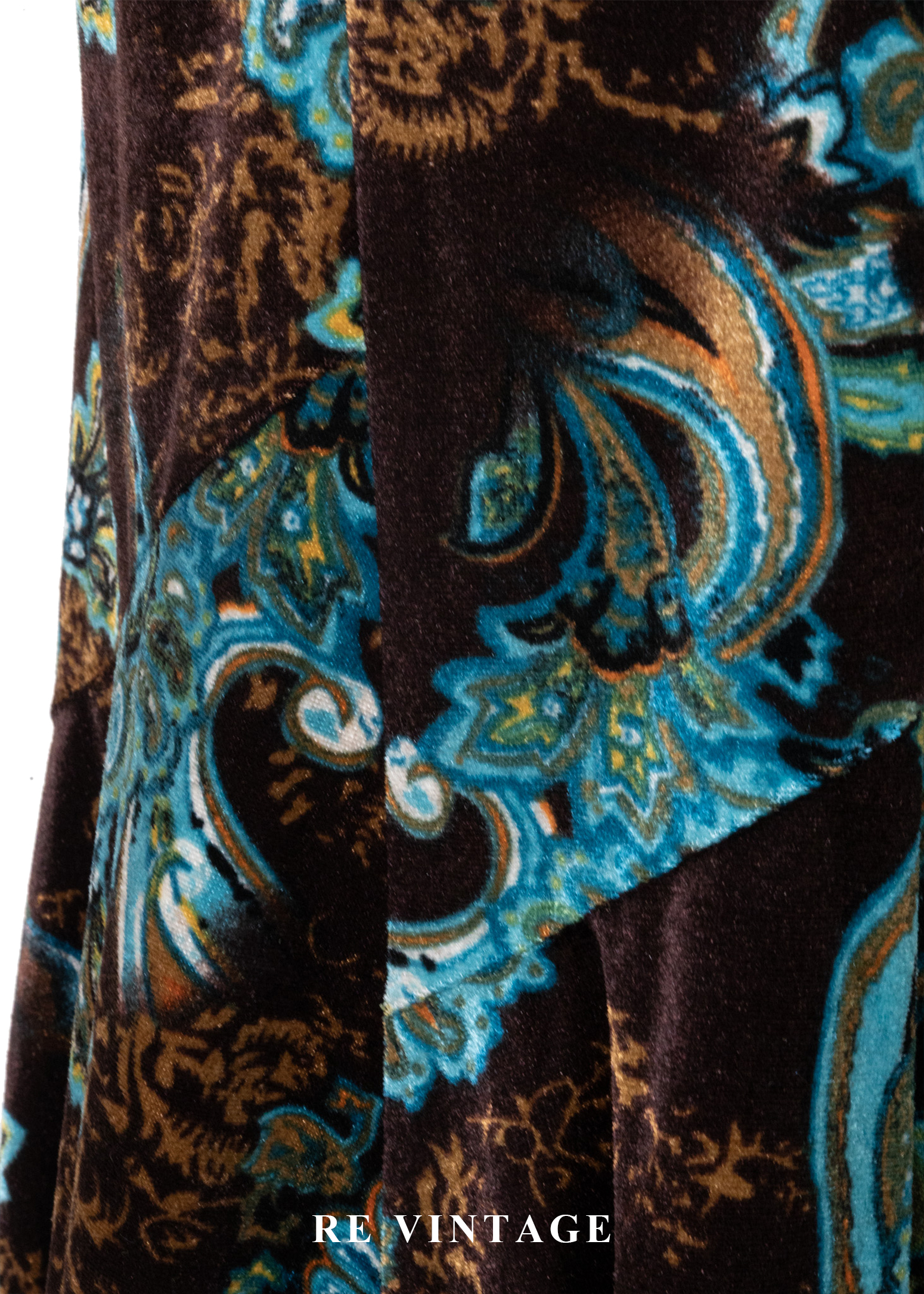 深夜寶石綠古董花紋美裙(27.5")7