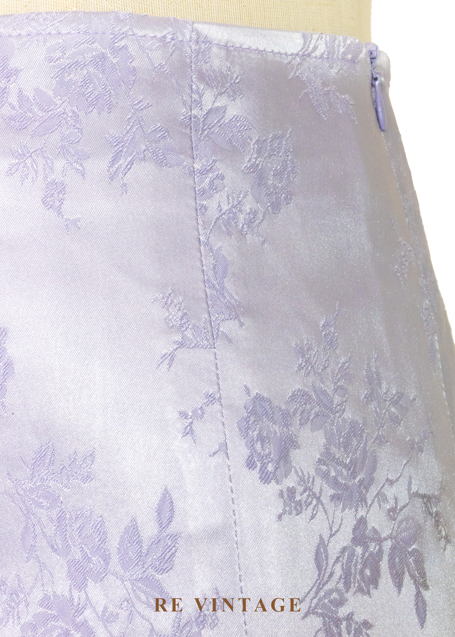 套裝短裙 - 淡雅夢幻冰紫色花卉圖騰短裙 (26")5