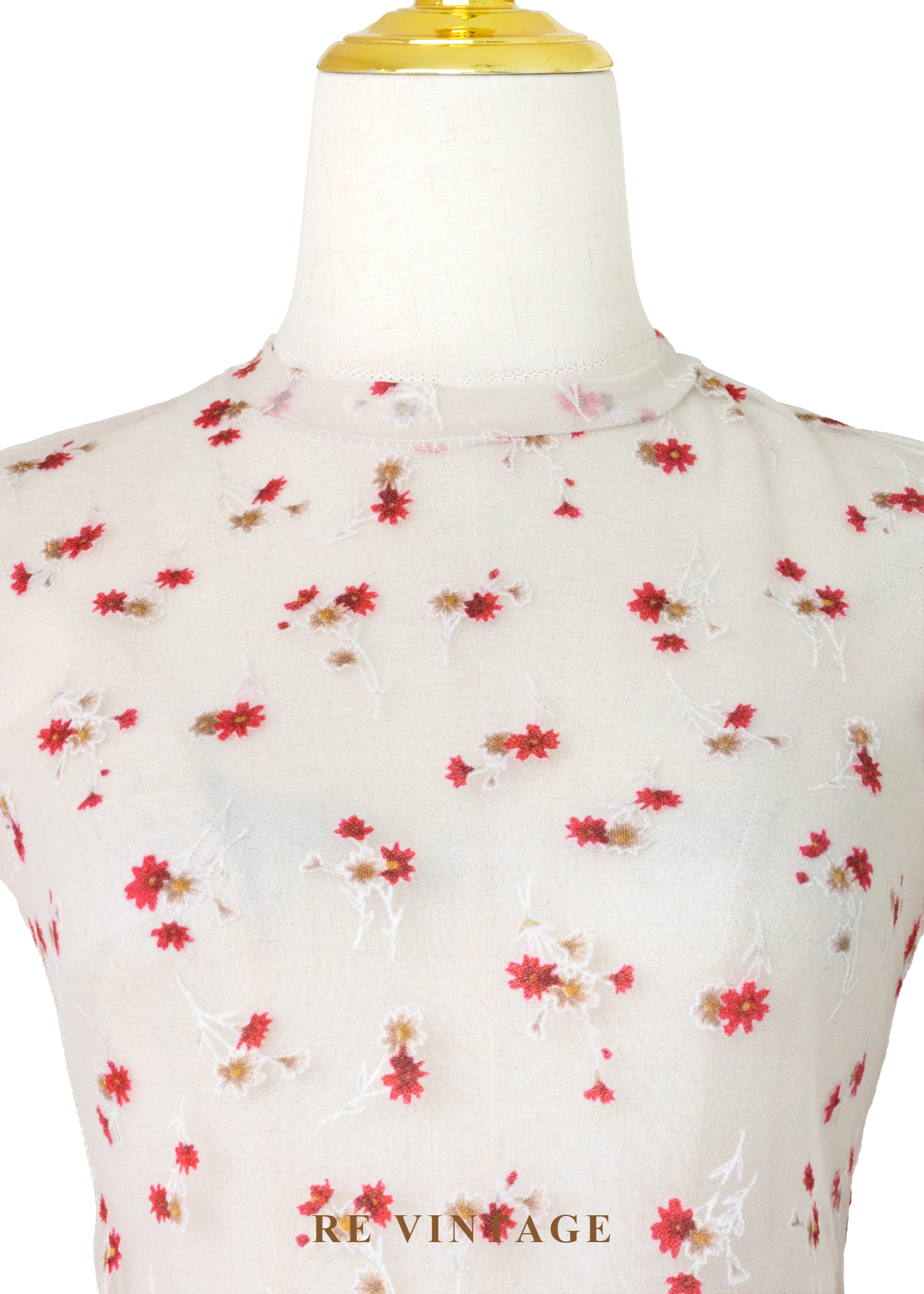 草莓汽水花香味網紗上衣7