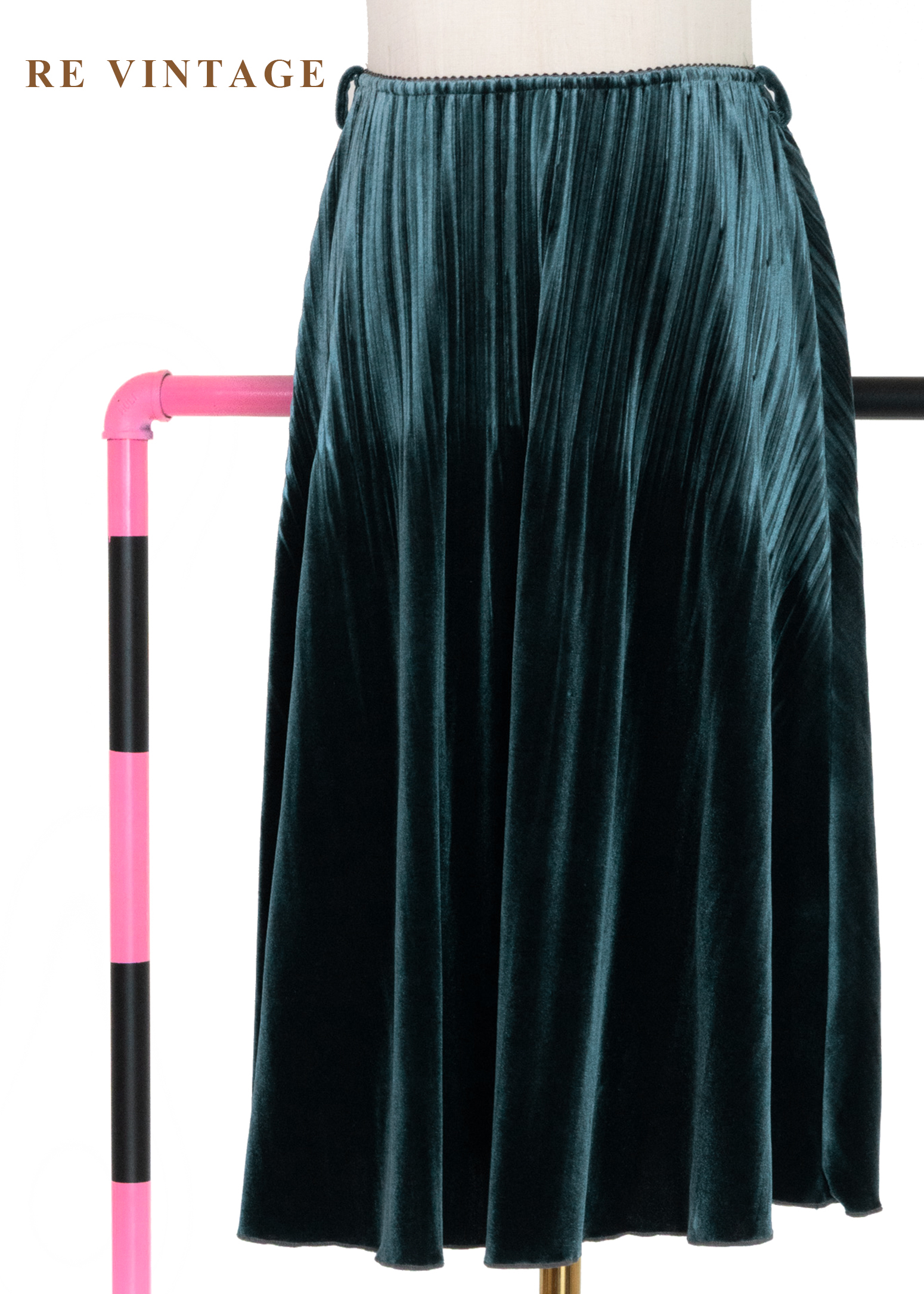 套裝組合 -深湖水綠壓褶絨布美裙（20-28"）