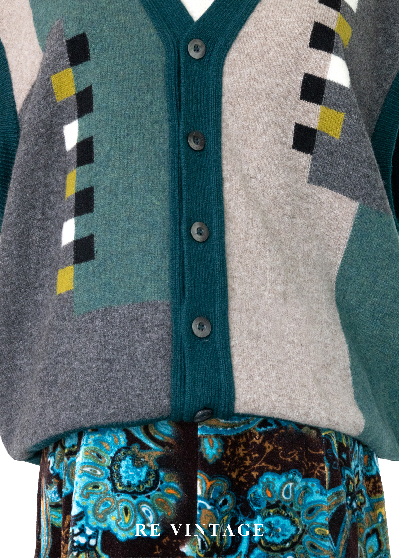 色塊跳動節奏毛料針織背心4