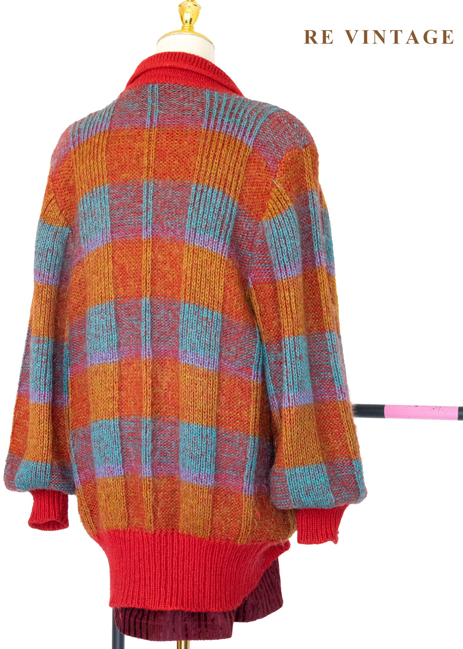 色彩炸彈大格紋針織毛衣外套13