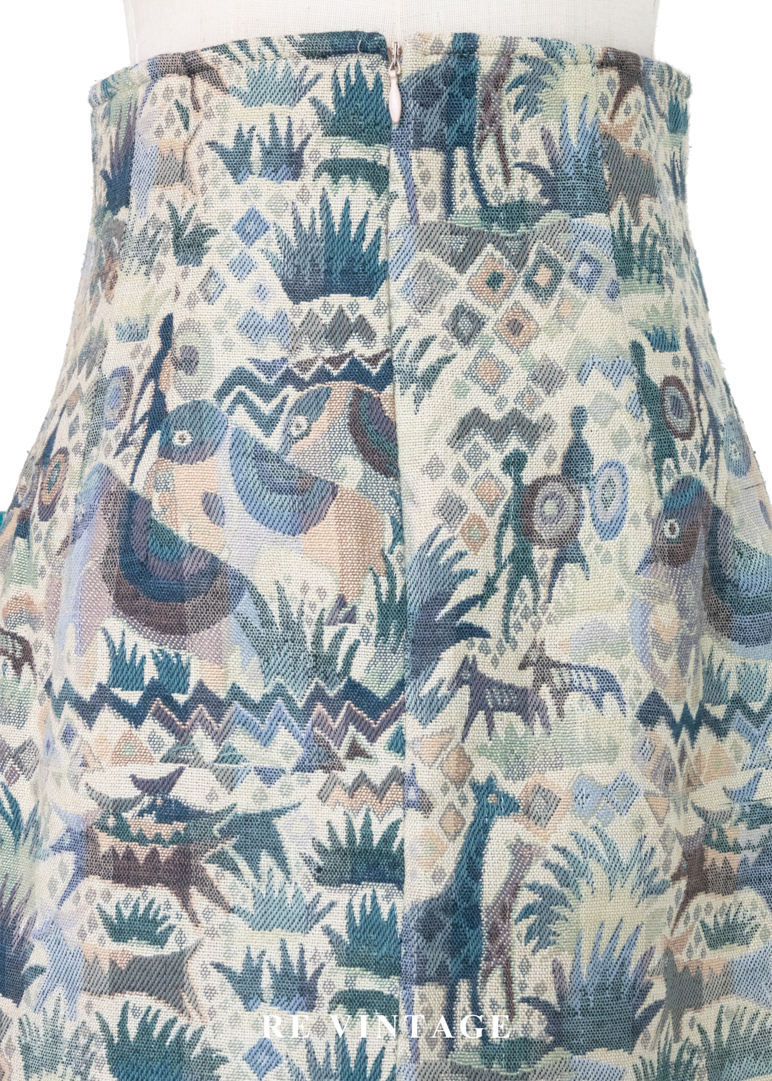 行走的森林部落地毯壁畫高腰短裙(25")8