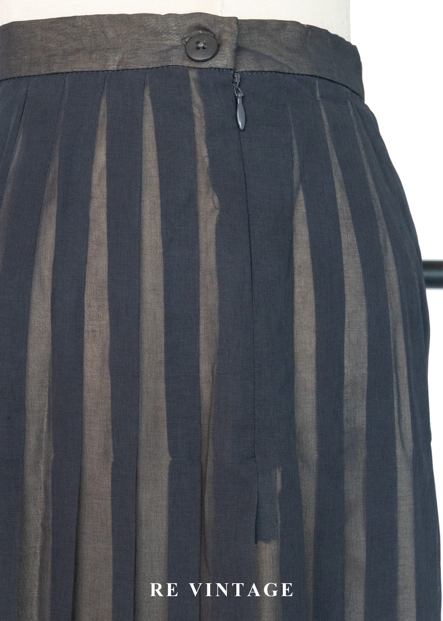 墨灰半透視百褶長裙(27")7