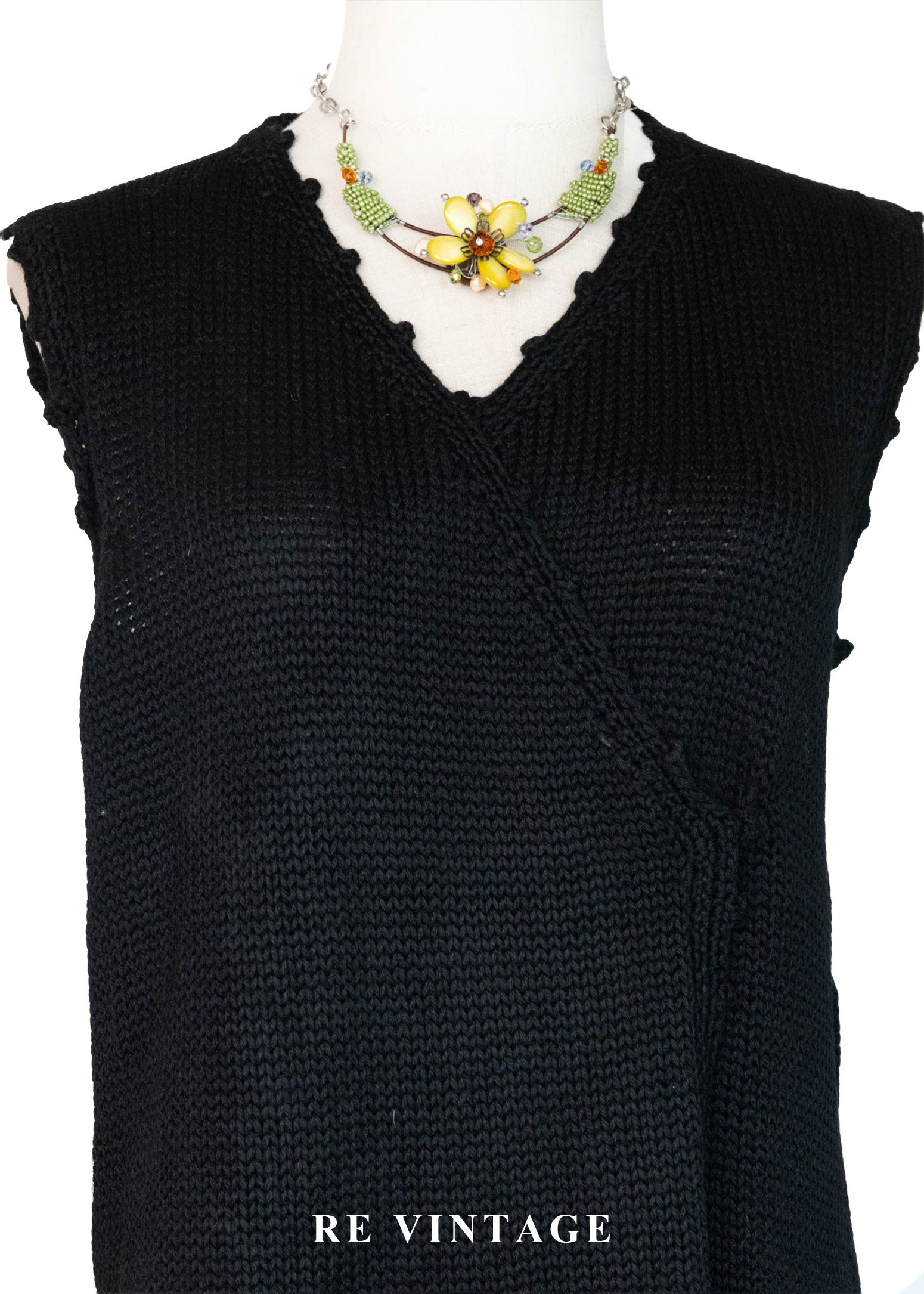 花朵十字繡圖騰針織背心3