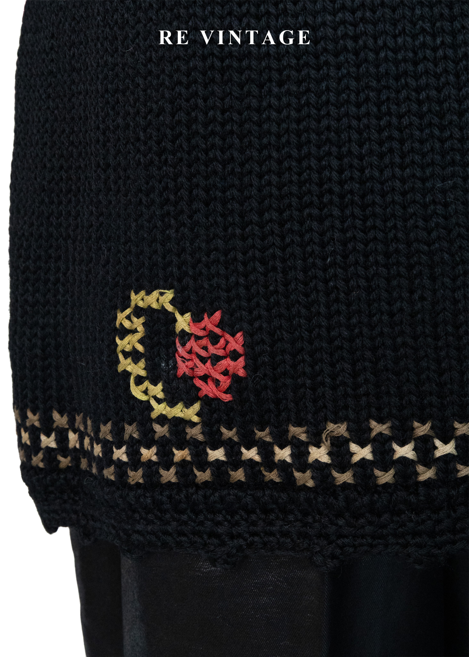 花朵十字繡圖騰針織背心13