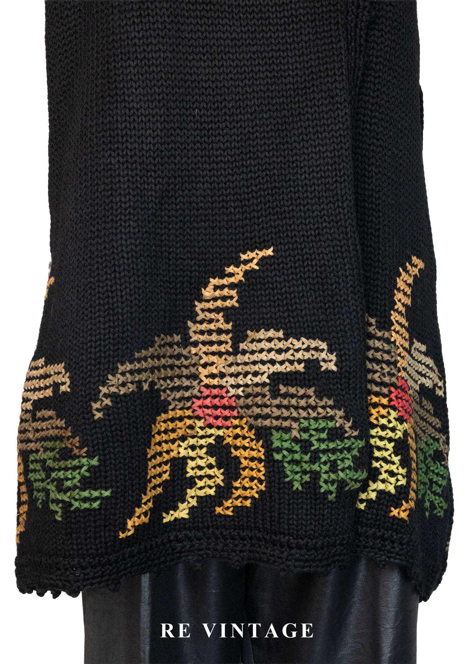 花朵十字繡圖騰針織背心4