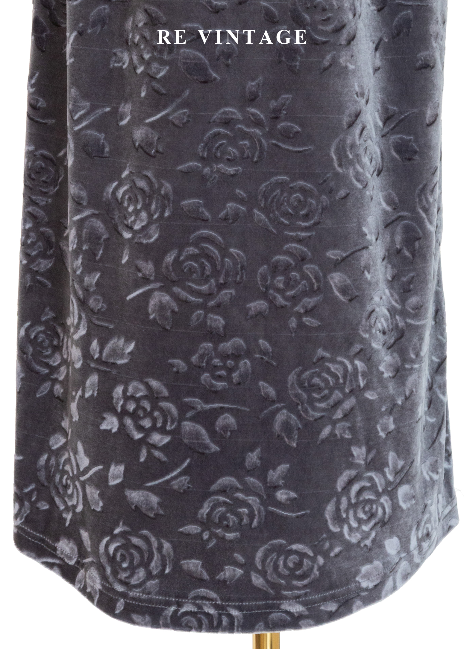 暮色中の壓印玫瑰絨布長裙(24-26")6