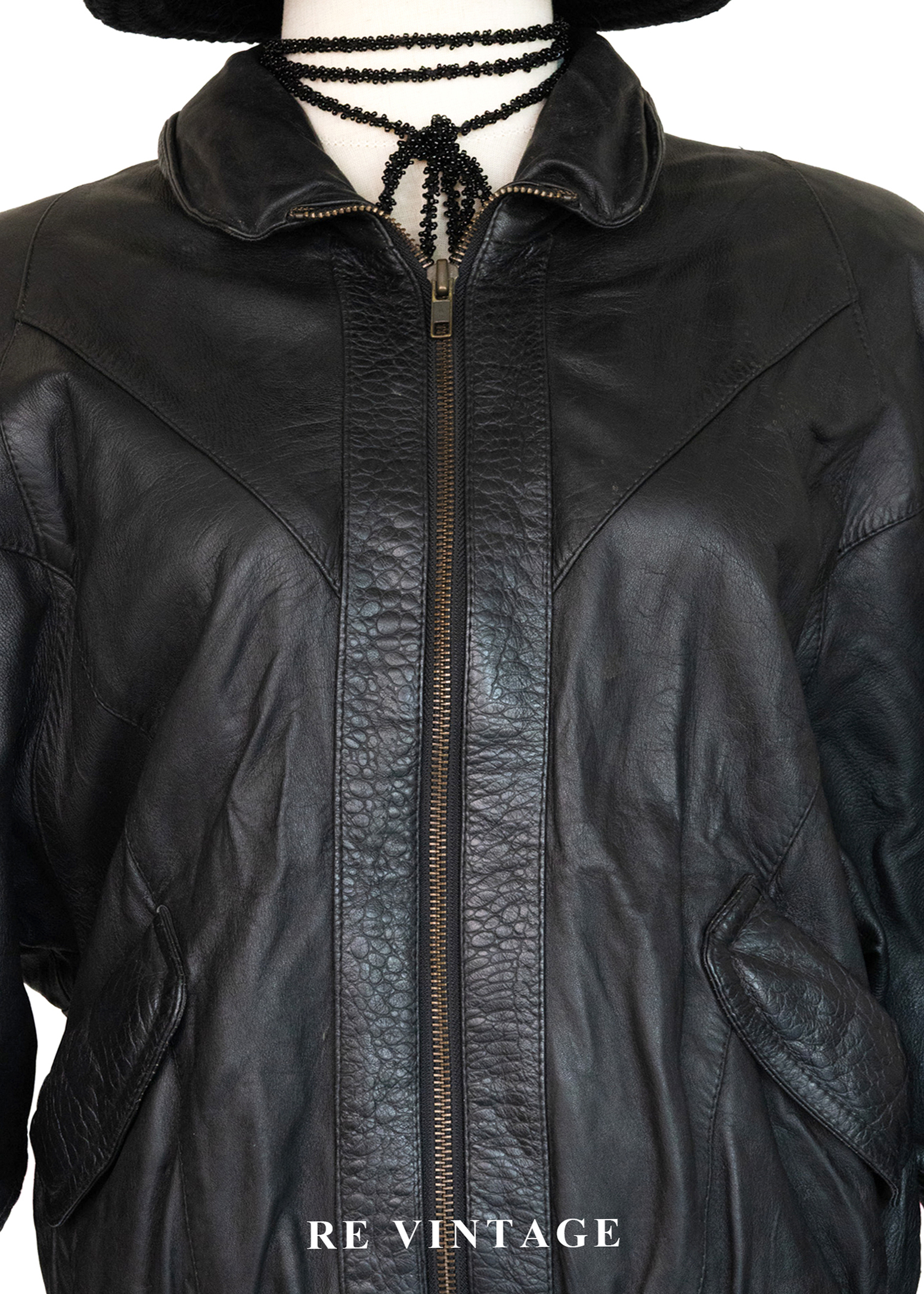 必備單品 - 率性廓形束腰皮外套3