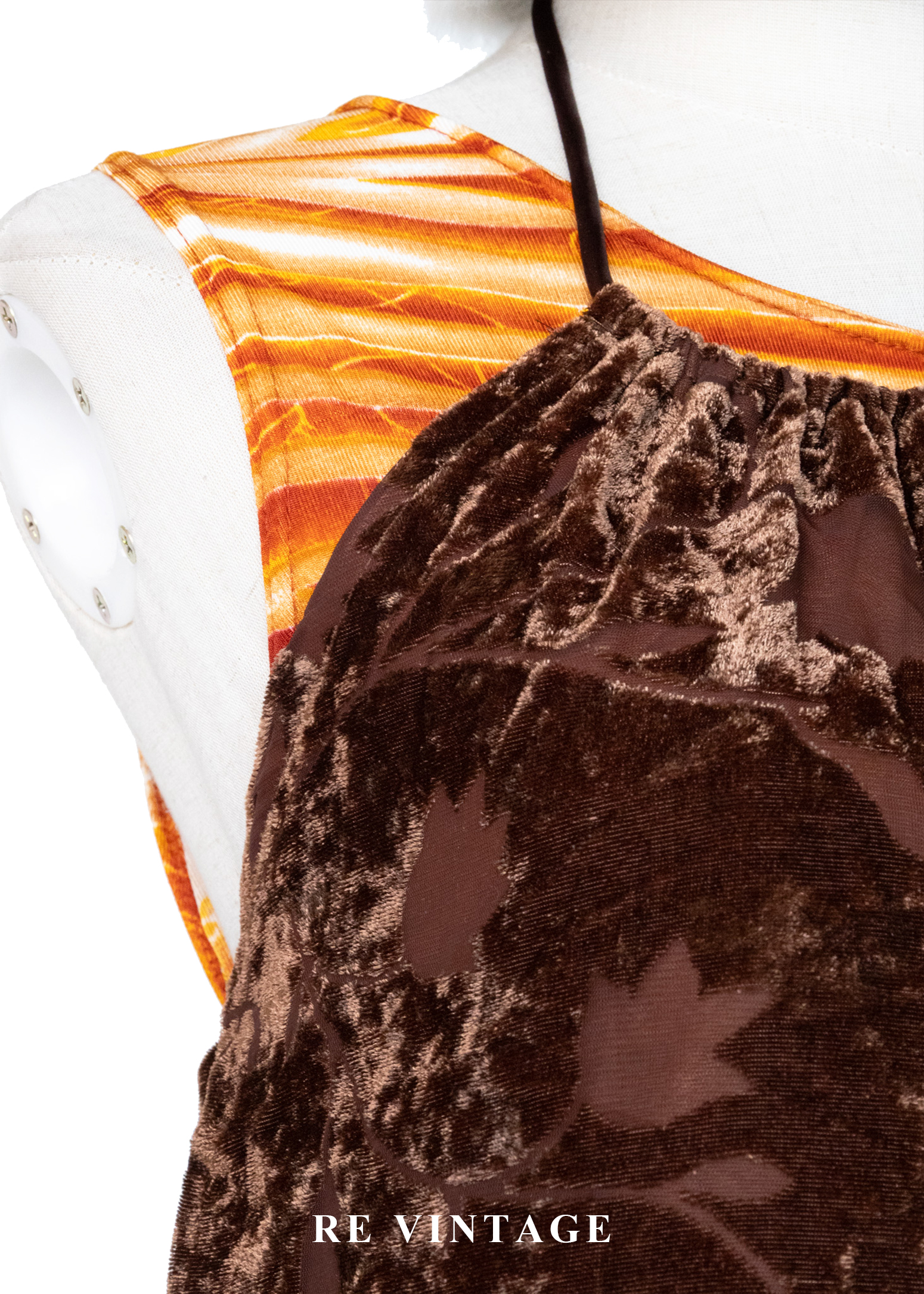 焦糖燒花工藝繞頸露背背心5