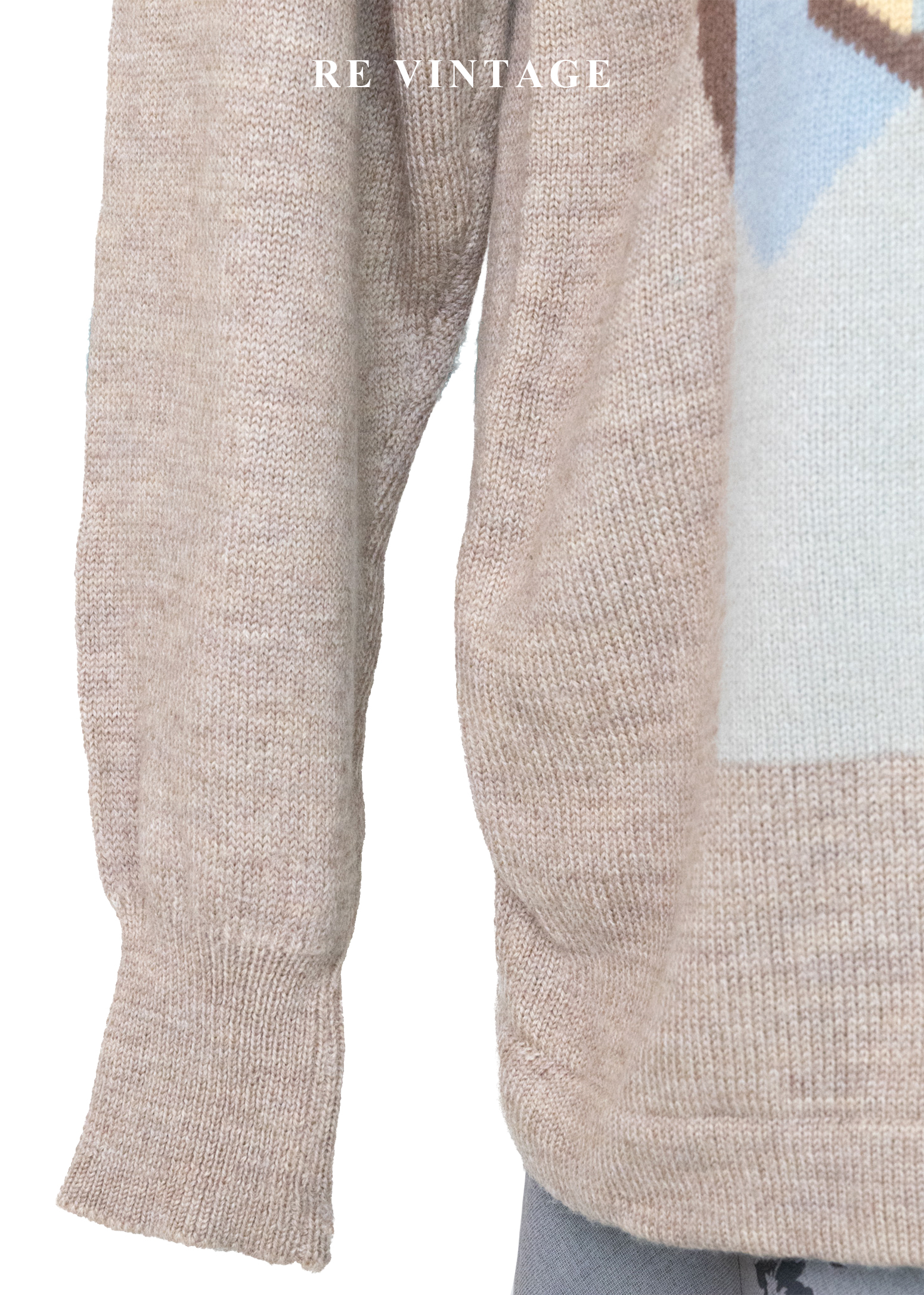 莫蘭迪抽象拼接圖騰針織毛衣6