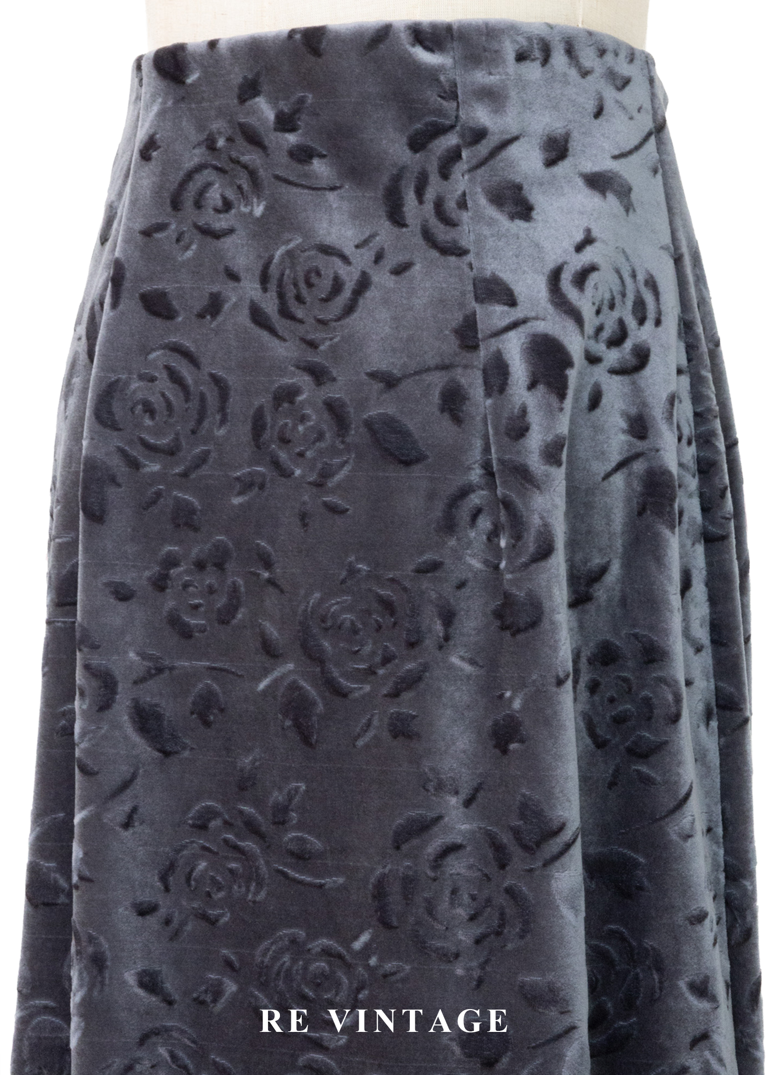 暮色中の壓印玫瑰絨布長裙(24-26")9