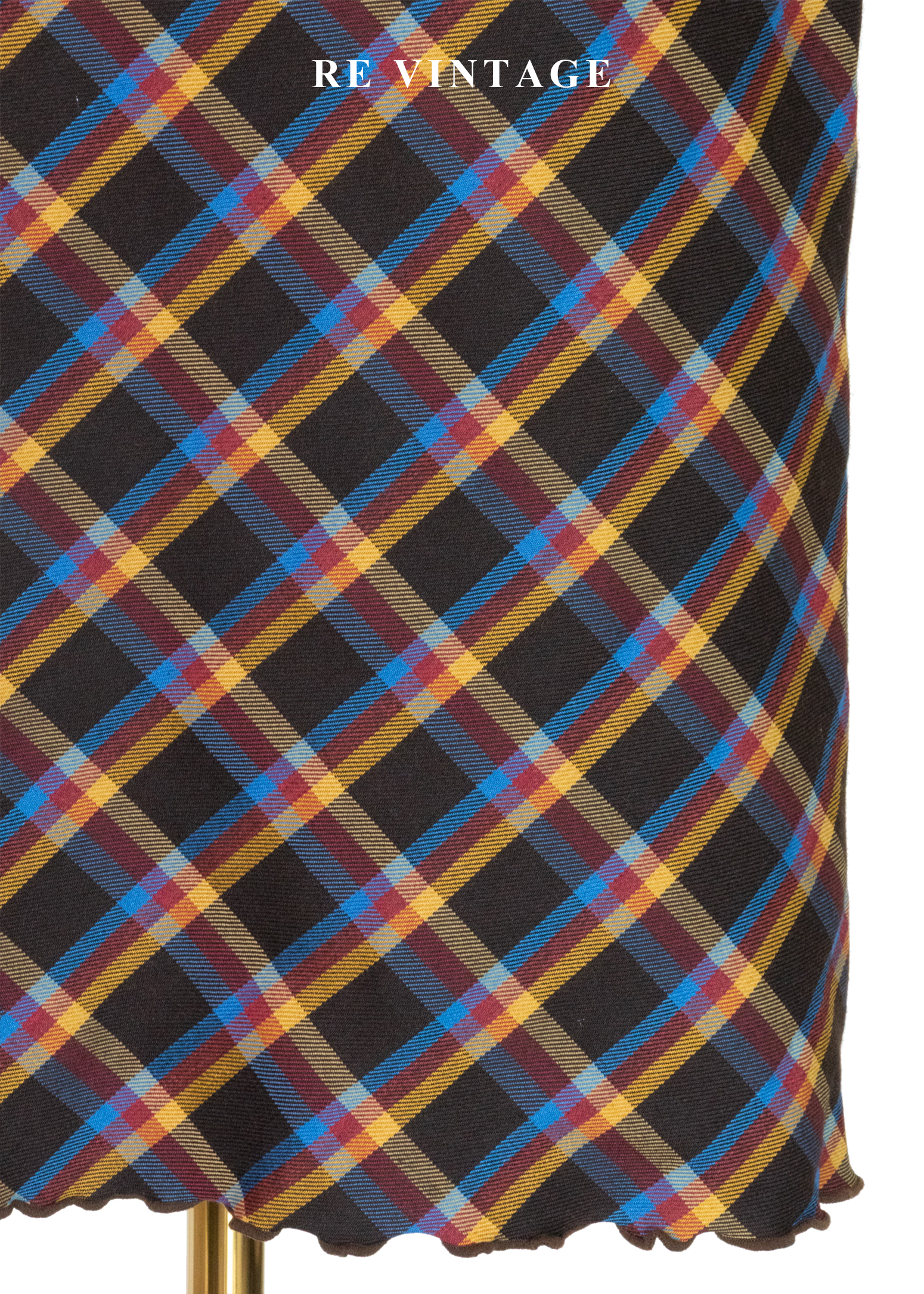 蘇格蘭的落日餘暉暖調格紋抽繩裙(24-30")9