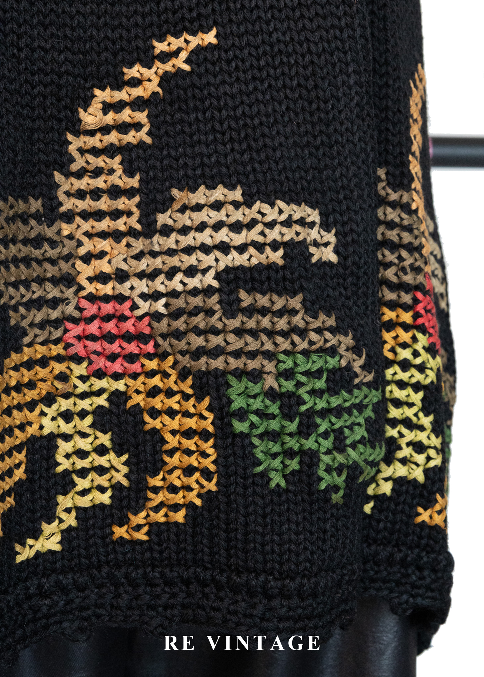 花朵十字繡圖騰針織背心7